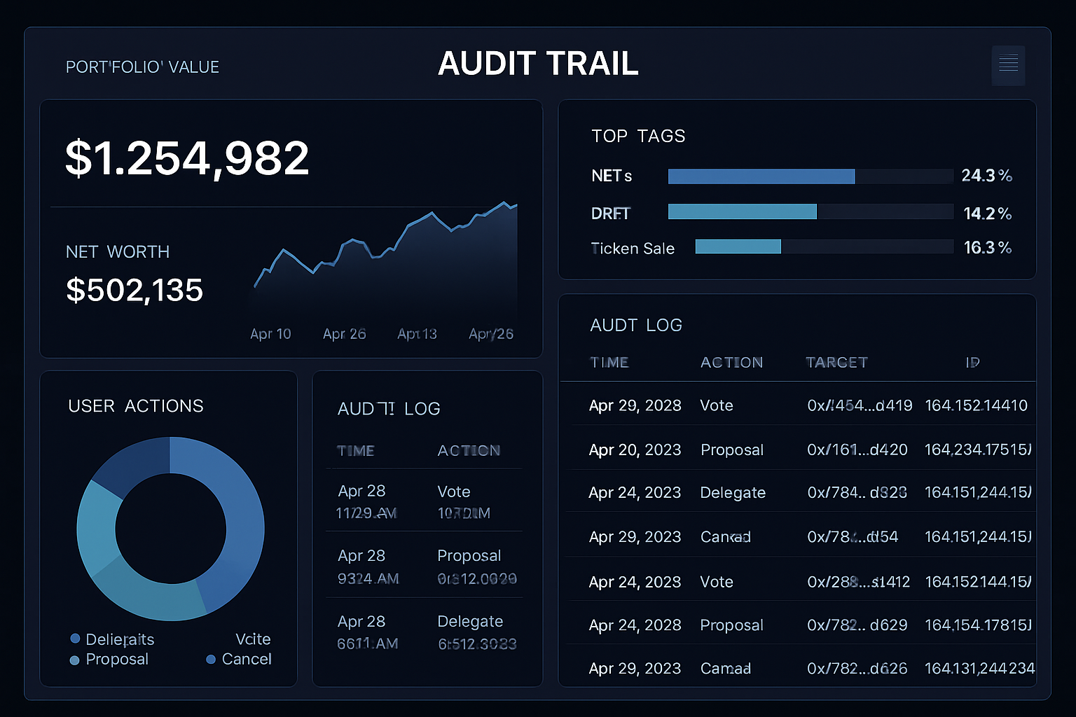 Nansen Portfolio analytics dashboard or Messari Governor audit trail