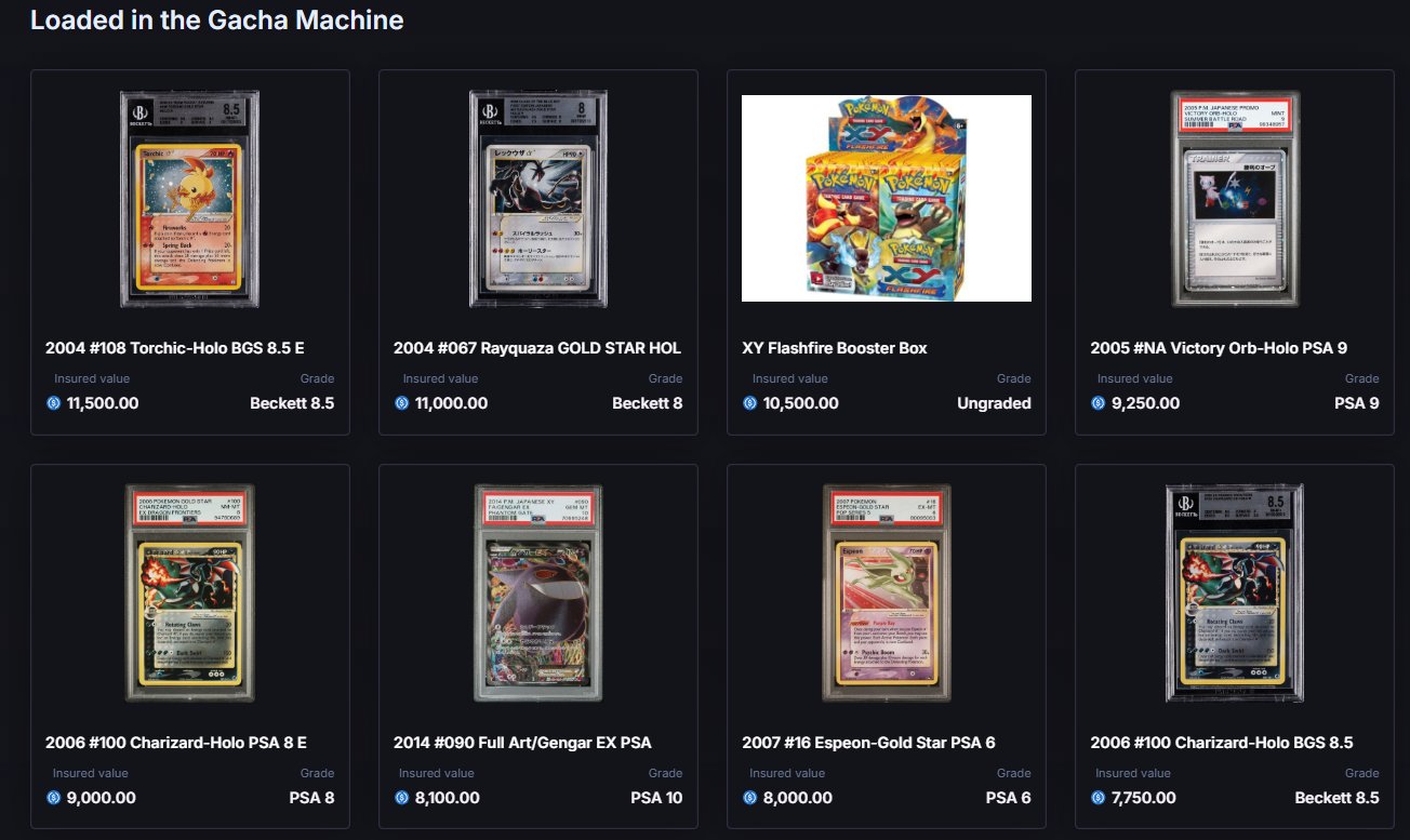 Collector Crypt Pokémon card tokenization platform interface