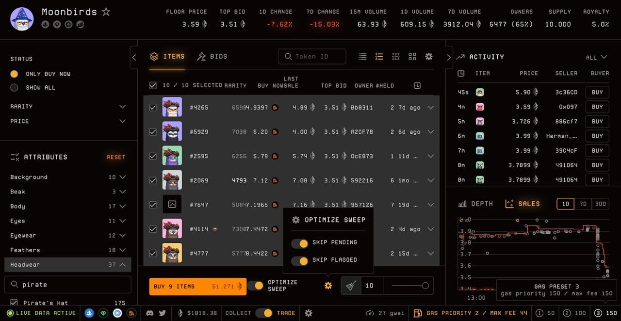 Blur NFT marketplace for gaming assets 2025