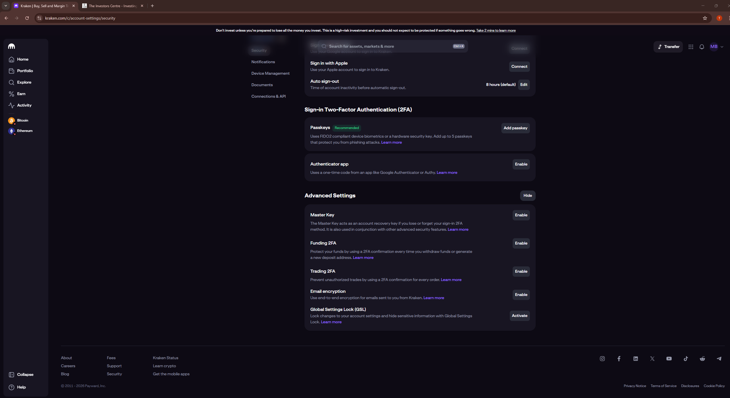 Kraken crypto exchange security features