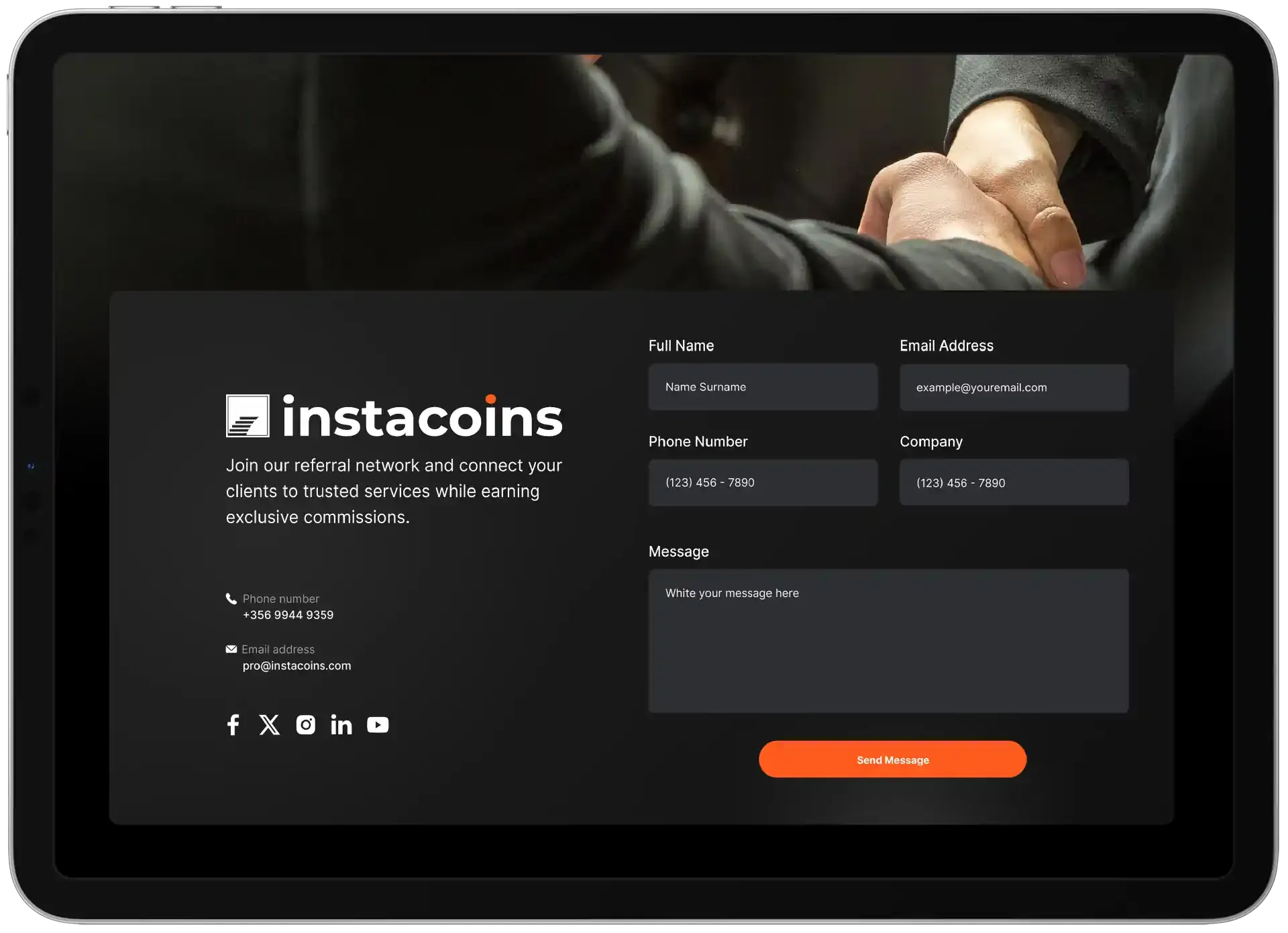 Instacoins travel booking platform screenshot