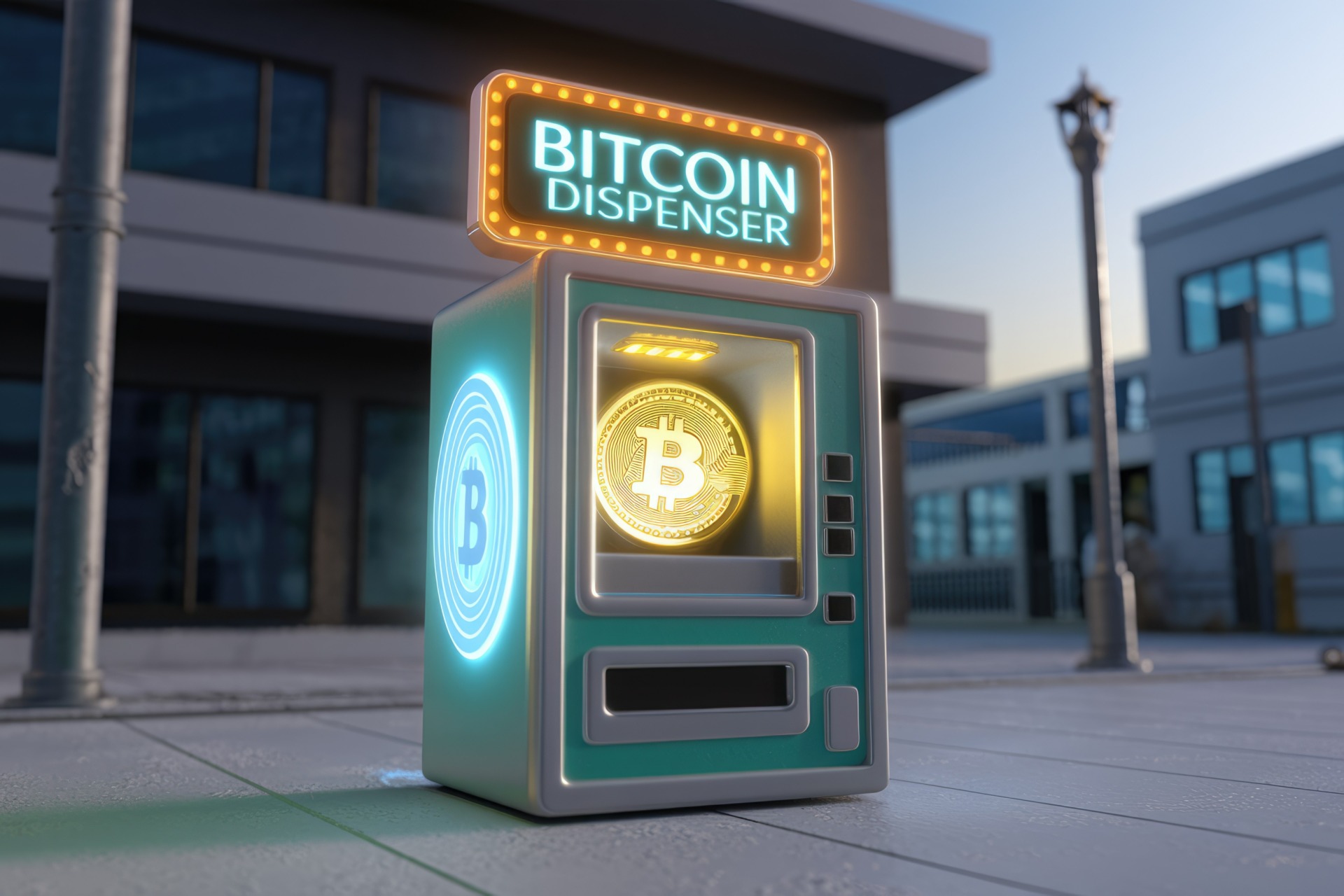 Closed crypto ATM on a busy New Zealand city street after government ban