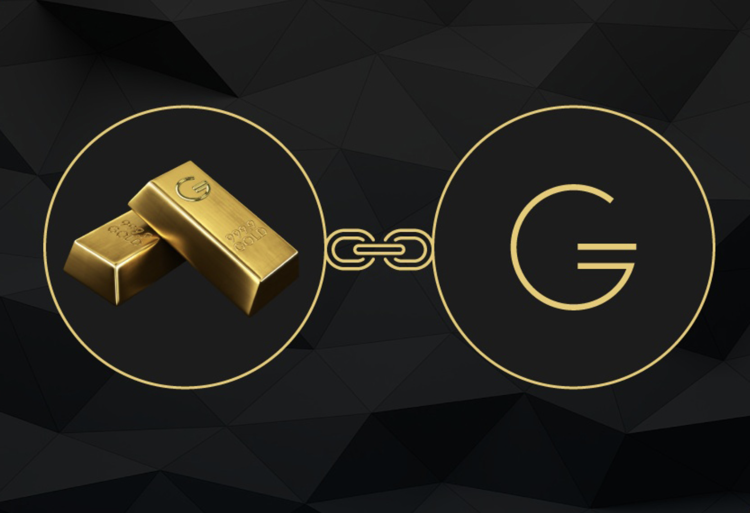 Close-up of digital gold tokens overlaid on a blockchain ledger graphic, illustrating tokenized gold asset ownership and blockchain technology.