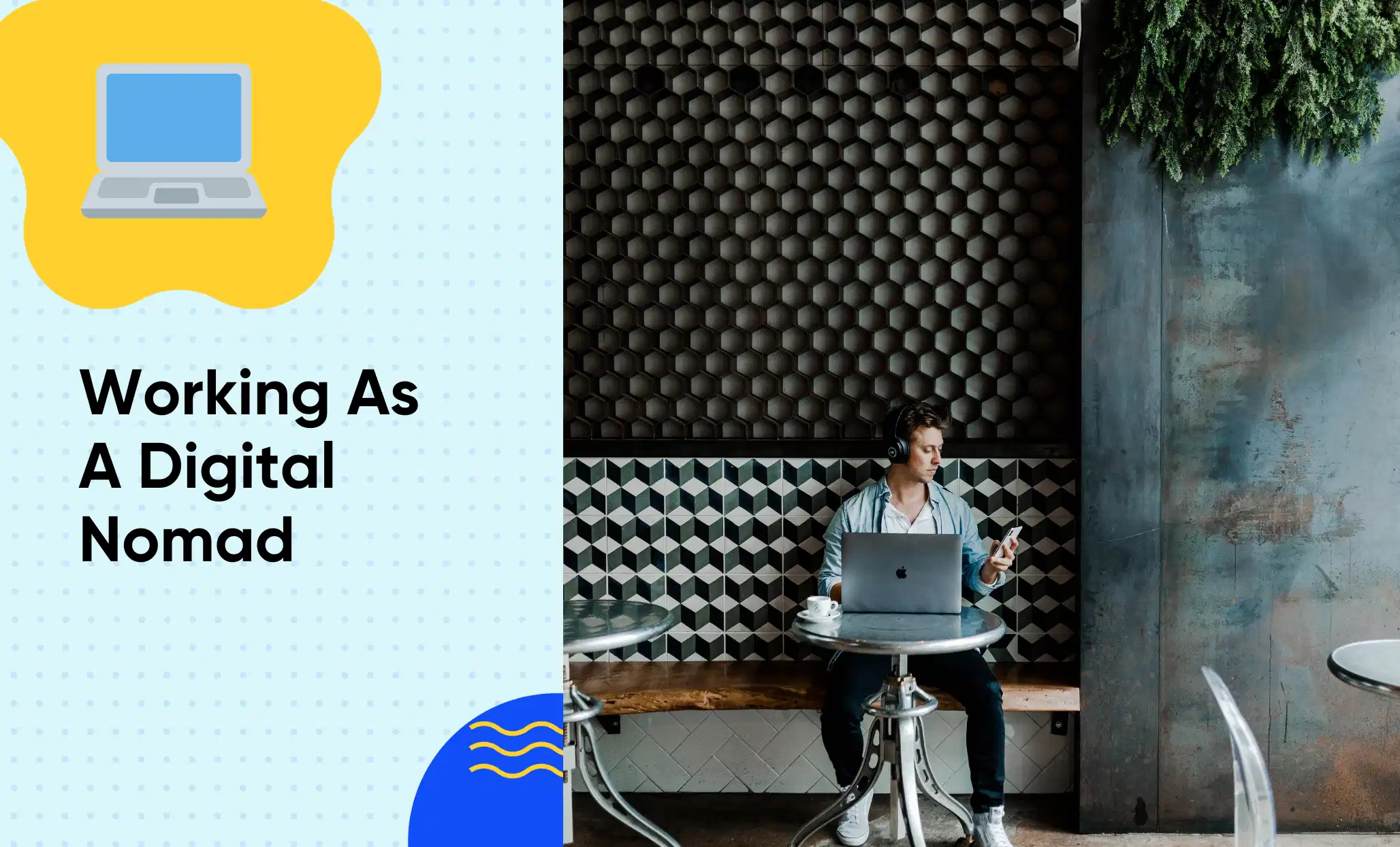 Digital nomad using laptop to check crypto wallet in modern co-working space, illustrating stablecoin salaries for remote teams