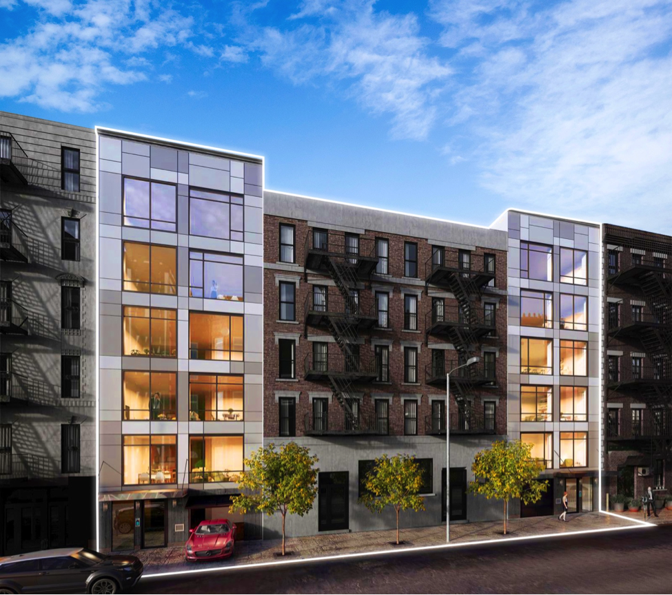 Digital rendering of a luxury apartment building being split into blockchain tokens, illustrating property tokenization for real estate investment.