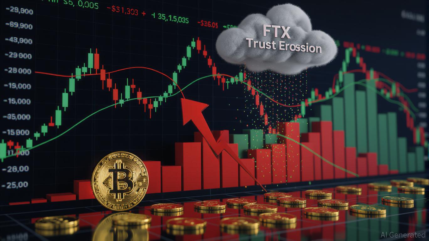 Conceptual image of institutional investors reacting to Bitcoin market volatility in November 2025, with digital assets and trading screens in the background.