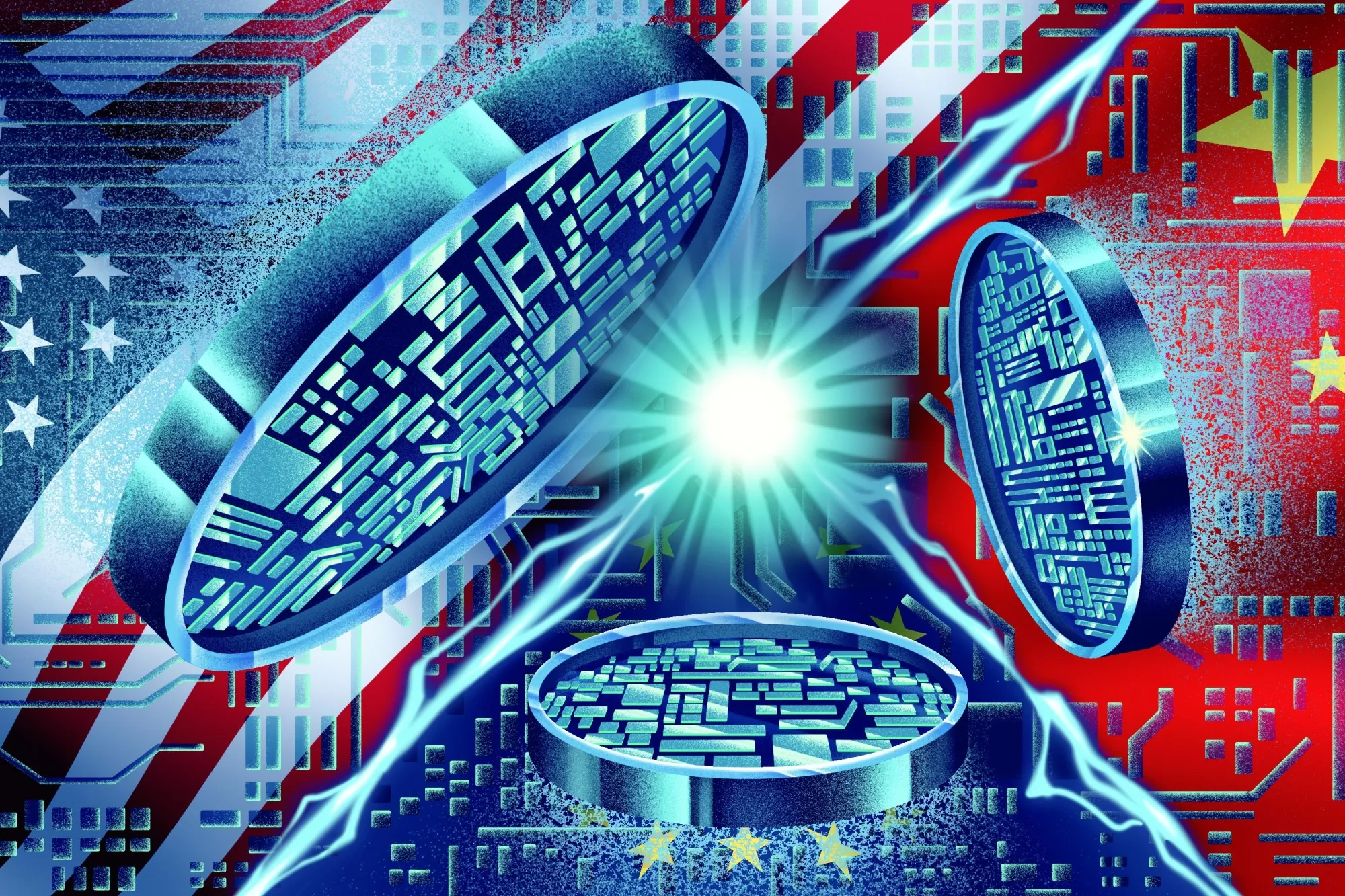 Conceptual image of digital stablecoins under stress with dramatic lighting, symbolizing stablecoin depegging events in 2025 DeFi markets