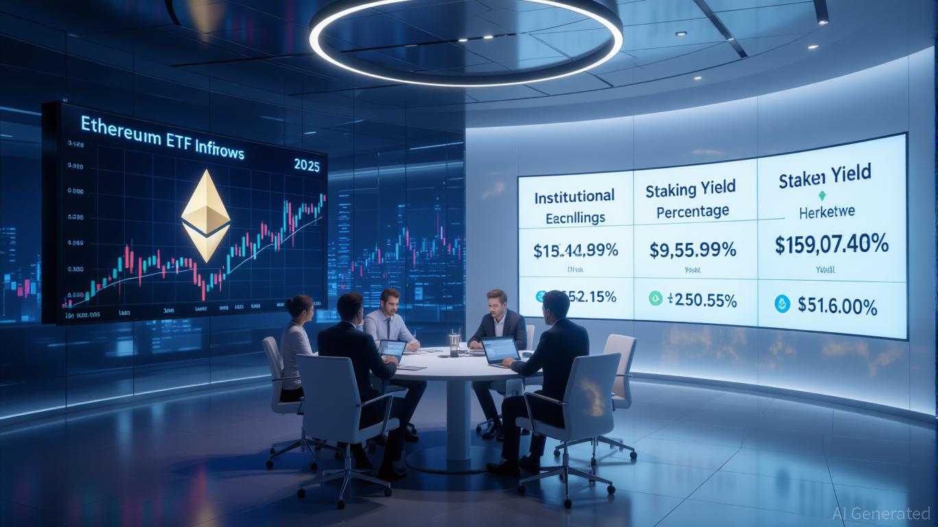 Institutional investors analyzing Bitcoin ETF inflows and market trends in a modern trading office, symbolizing Bitcoin's surge past $124,000 in 2025