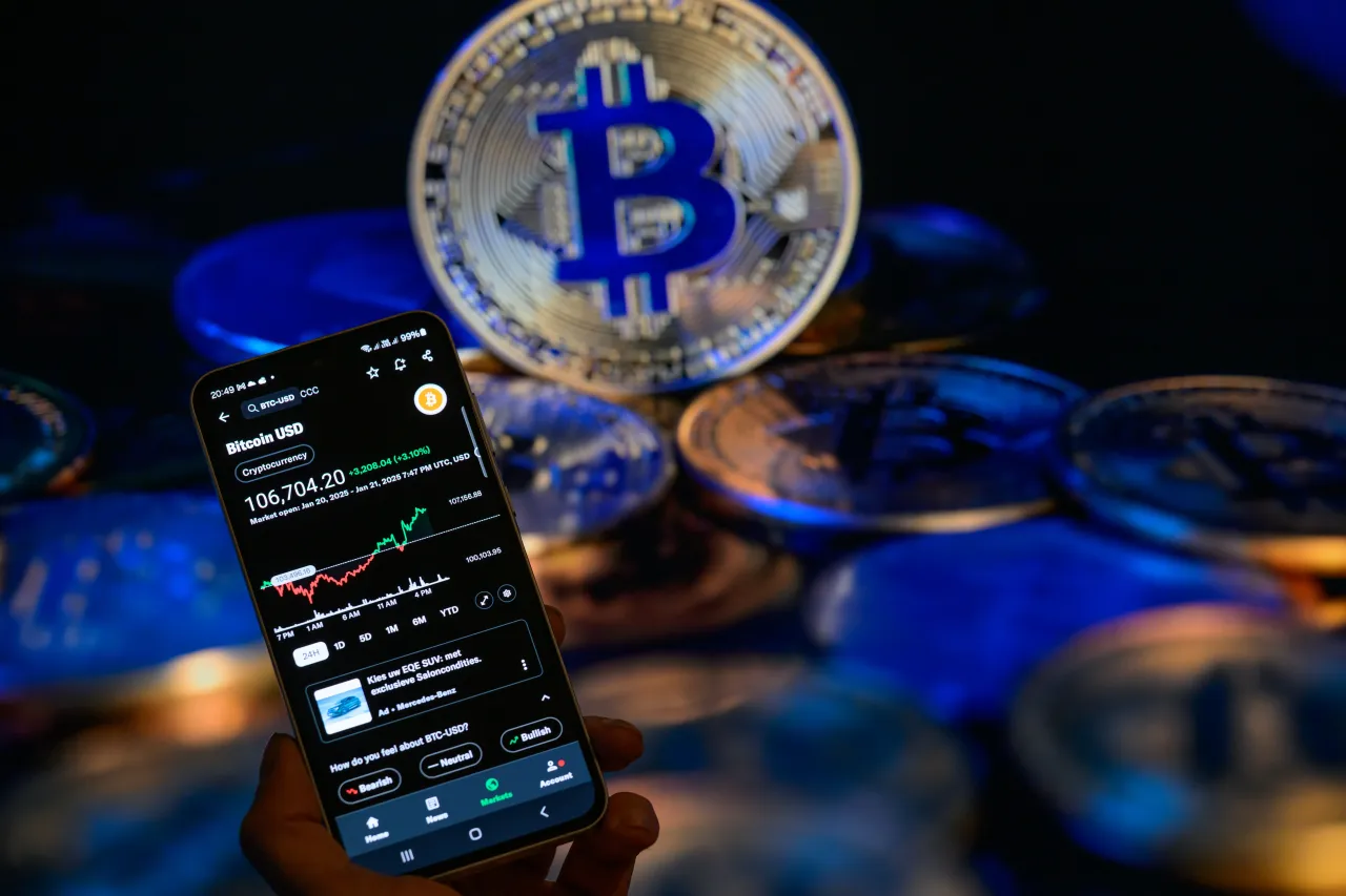 Dynamic conceptual illustration representing the allocation breakdown of the proposed Crypto Blue Chip ETF, featuring visual elements for Bitcoin, Ethereum, Solana, Cronos, and XRP.