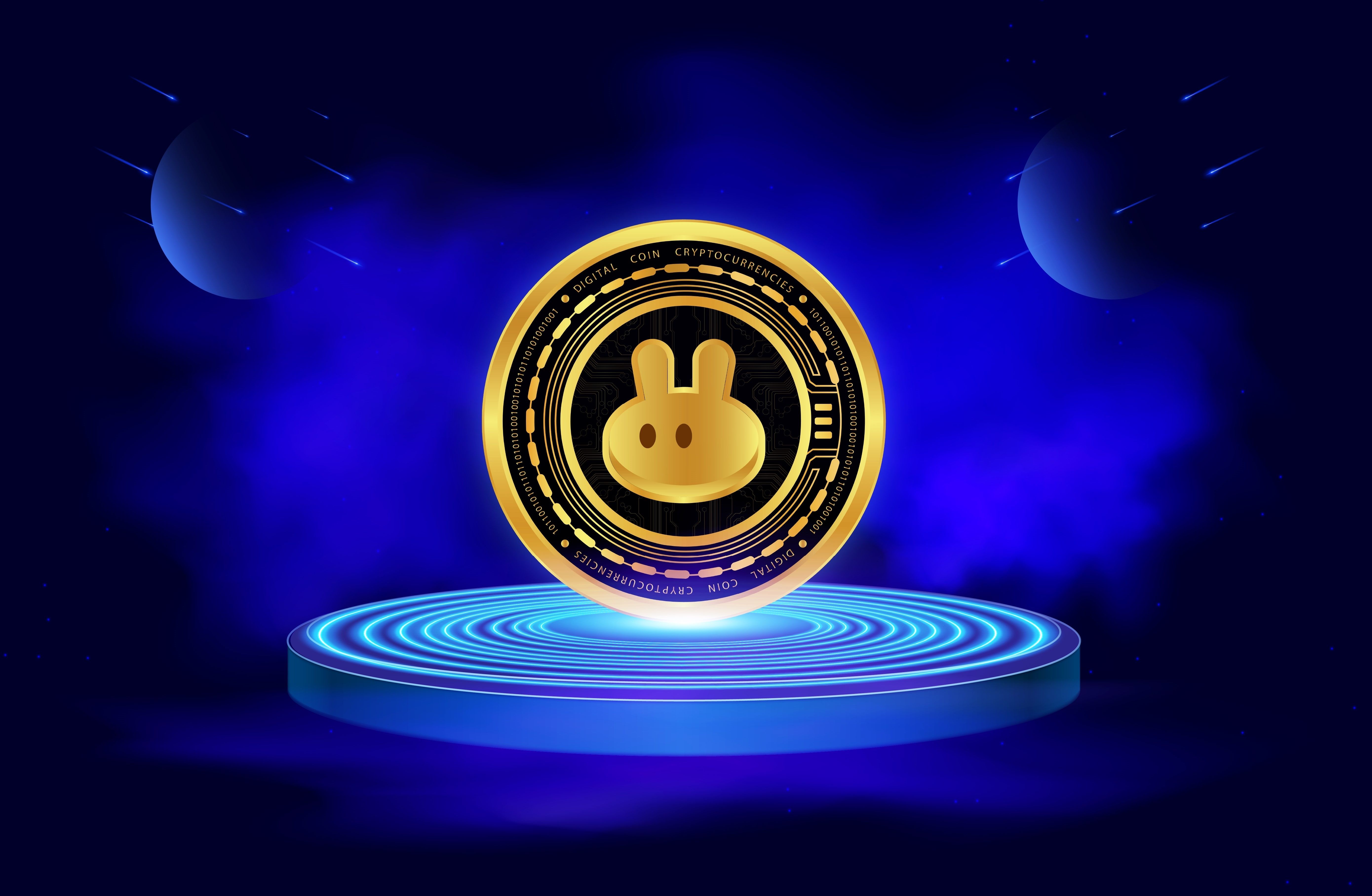 Live trading dashboard for Apple and Tesla synthetic perpetuals on PancakeSwap DEX, showcasing digital trading interface and crypto wallet integration