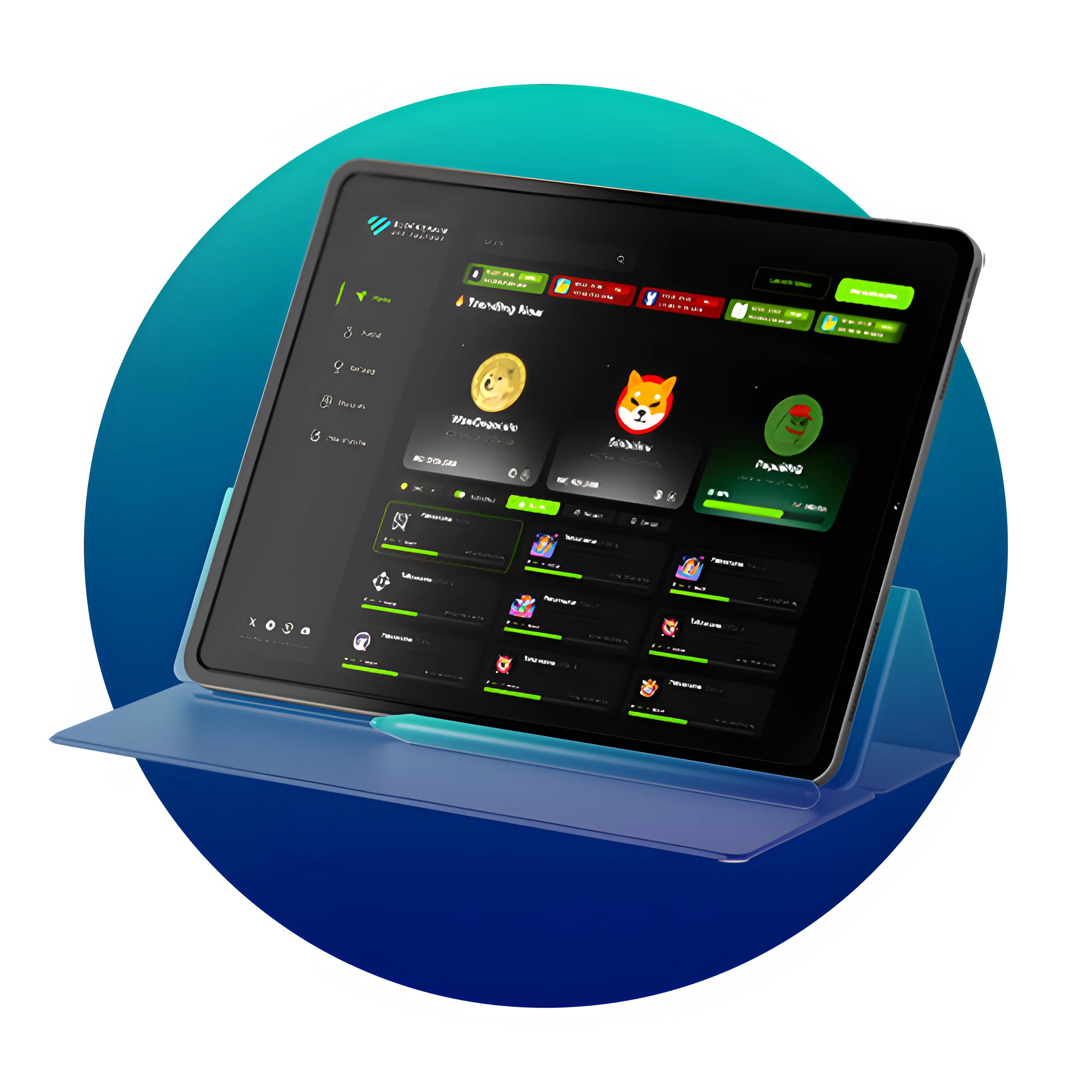 Dynamic dashboard concept for Pump.fun showing Solana memecoin activity and $PUMP ecosystem growth