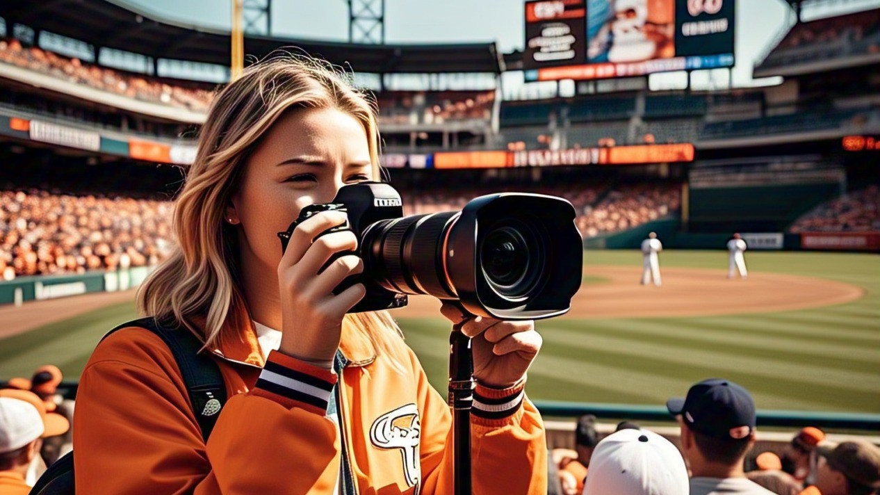 Fans in a stadium interacting with digital collectibles and earning $SCOR rewards, representing blockchain-powered fan engagement in sports.