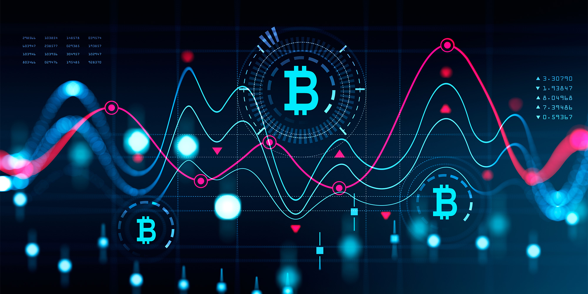 Diverse group of professionals reviewing retirement portfolios with cryptocurrency symbols and digital charts in the background, illustrating the impact of the Retirement Investment Choice Act on 401(k) plans.