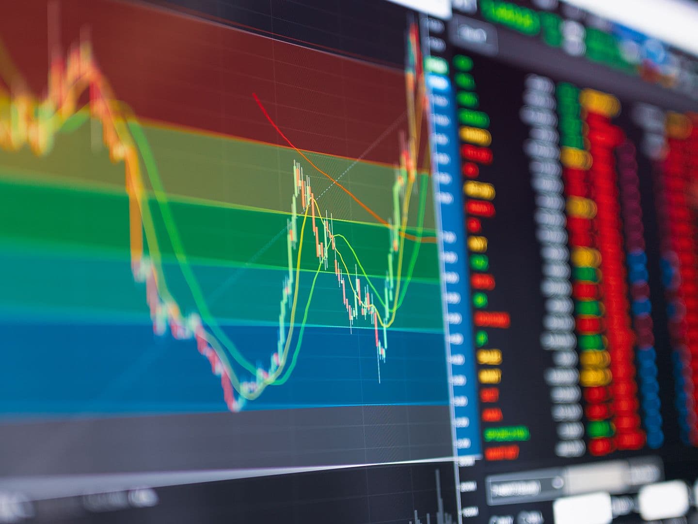 Institutional trading desk with digital screens displaying altcoin ETF tickers like SOL, ADA, and XRP highlighted in green, symbolizing growing institutional interest in crypto ETFs in 2025.