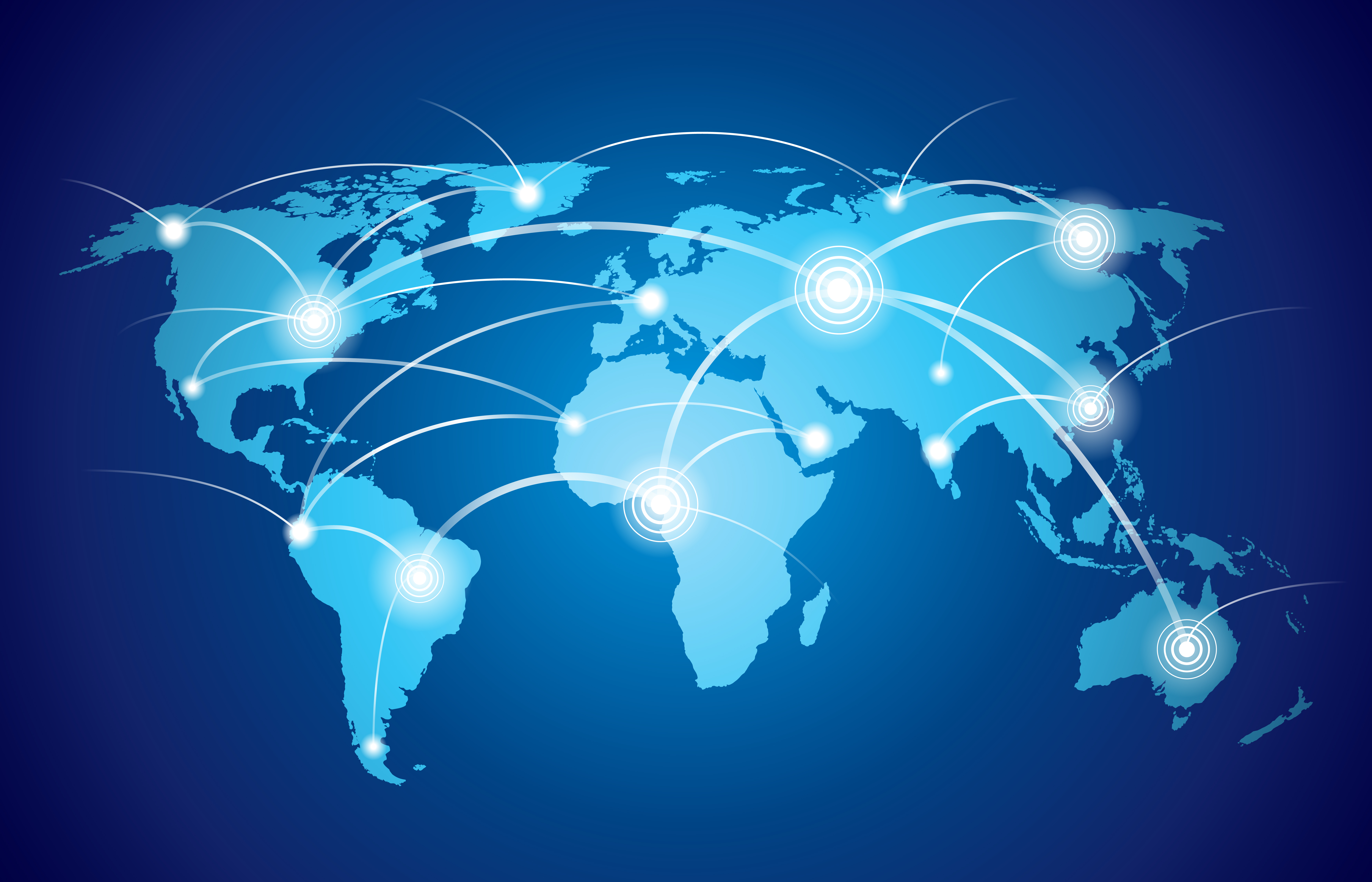 Dynamic visualization of DoubleZero fiber network connecting global Solana validators worldwide