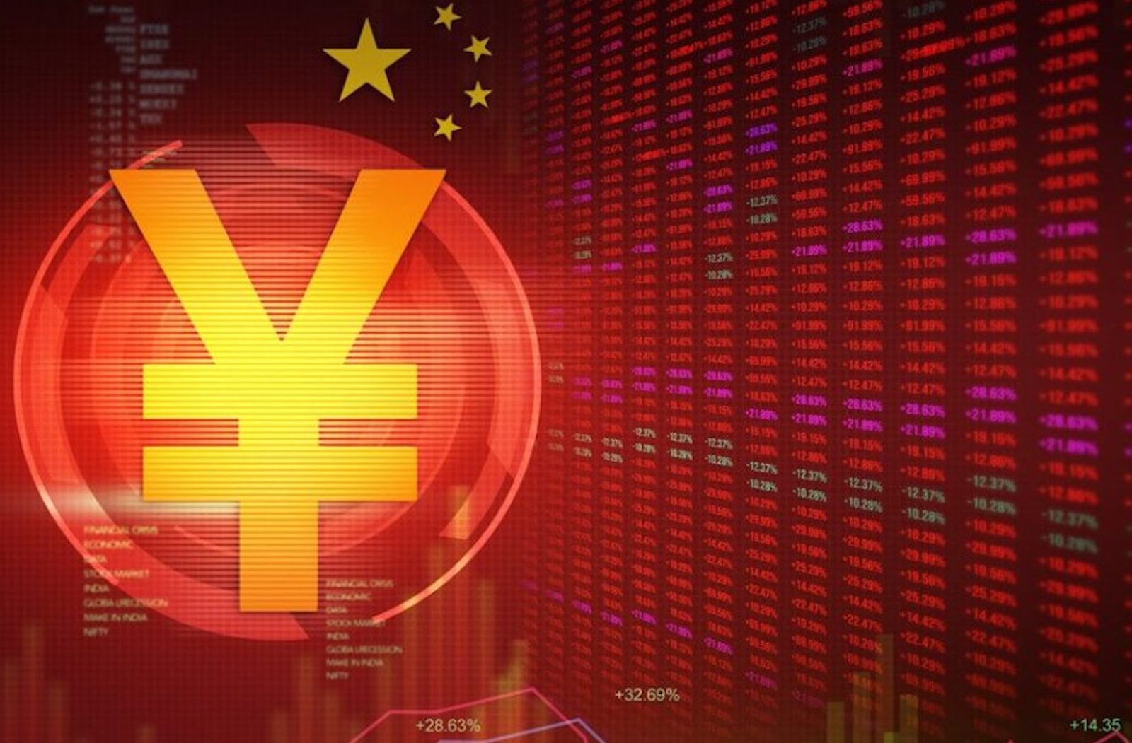 Futuristic digital yuan coin floating above a glowing global financial network, symbolizing China's push for yuan-backed stablecoins in 2025.