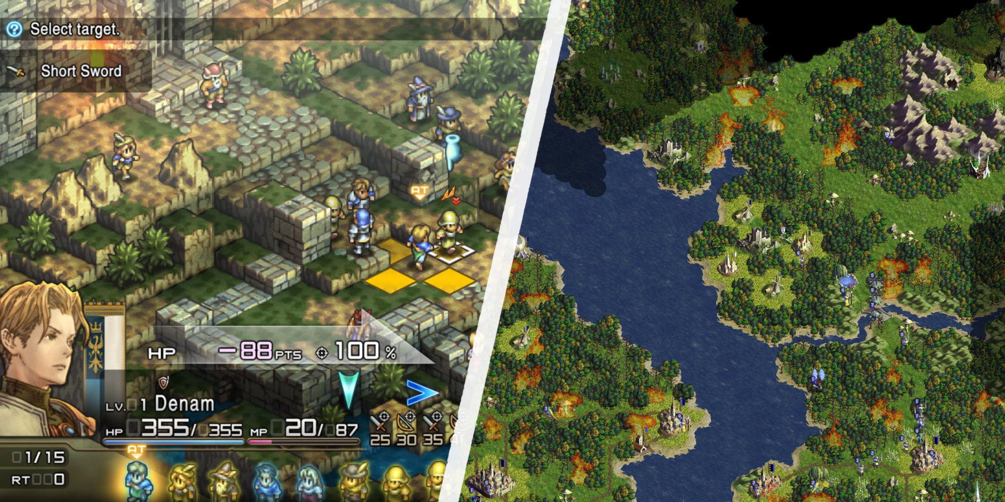 Futuristic pixel art RTS battlefield with units and buildings on a persistent grid-based map, illustrating real-time movement and strategy gameplay.