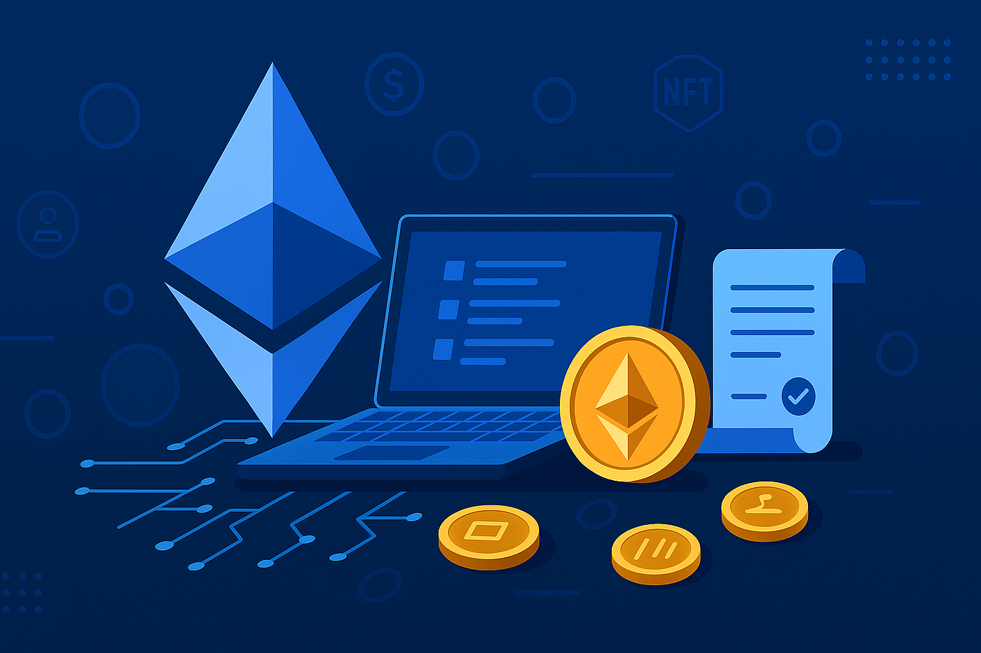 Futuristic team collaborating on laptops with digital dollar stablecoin icons moving instantly around a global digital map, symbolizing real-time cross-border payments in 2025.