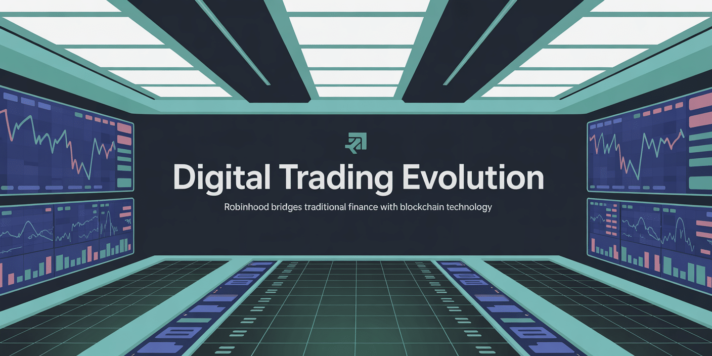 Futuristic trading interface displaying tokenized U.S. stocks on the Ethereum blockchain, highlighting global accessibility and DeFi integration in 2025.
