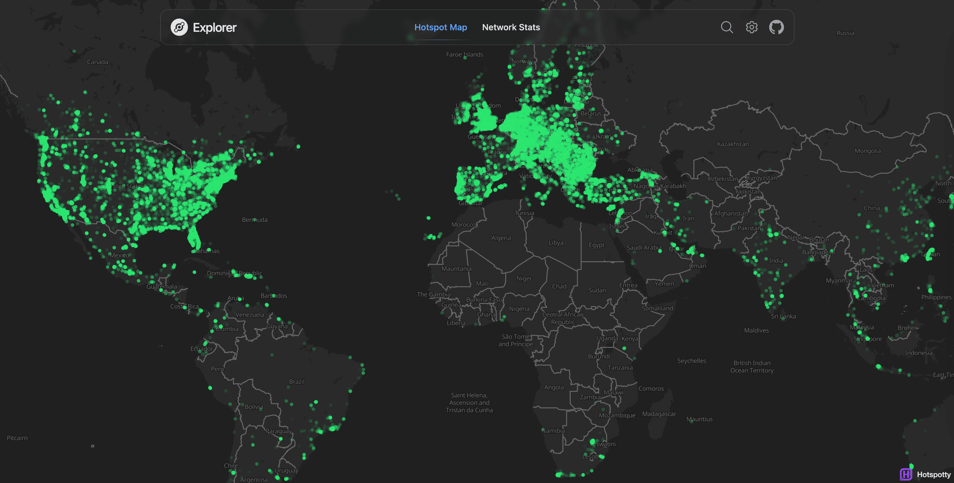 Global map showing decentralized GPU nodes illuminating major tech hubs in 2025 for DePIN AI infrastructure