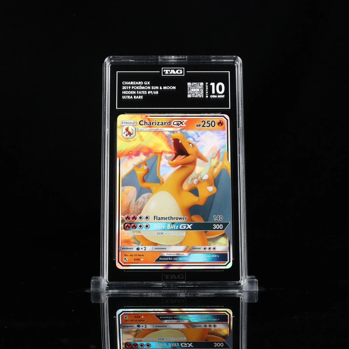 High-resolution photo of a graded Charizard Pokémon card beside a smartphone displaying an NFT wallet interface, illustrating the redemption process for tokenized Pokémon cards in 2025.