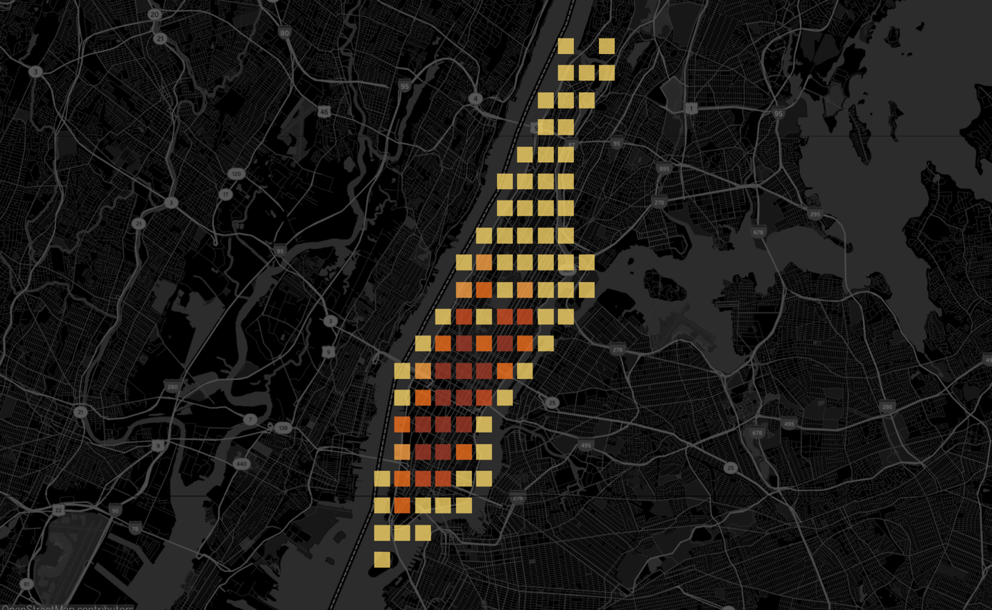 Helium Discovery Mapping hexes displayed on a digital map over an urban area, illustrating network coverage and hotspot deployment zones.