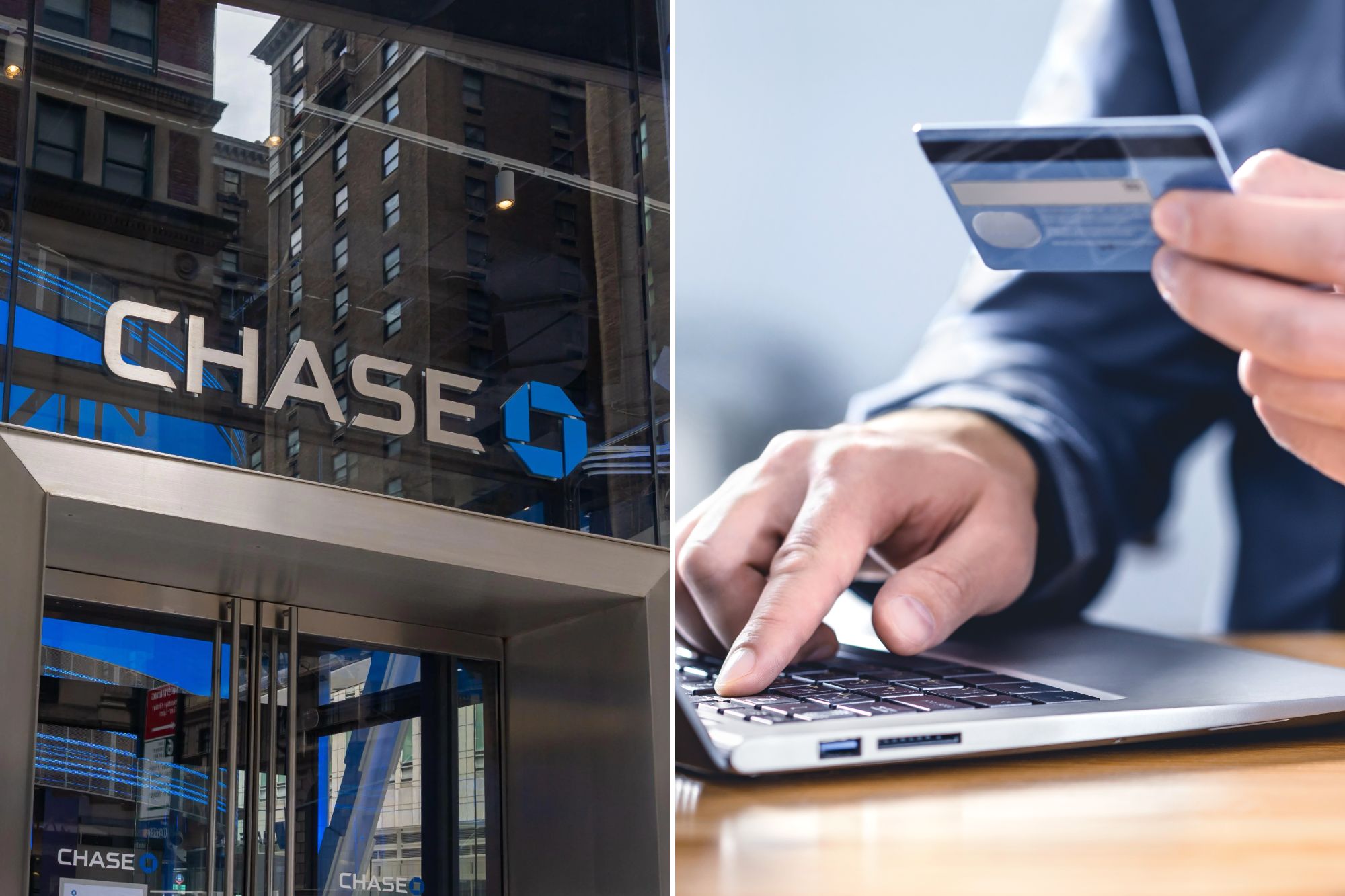 Modern U.S. bank branch with digital crypto payment signage and customers using mobile wallets in 2024