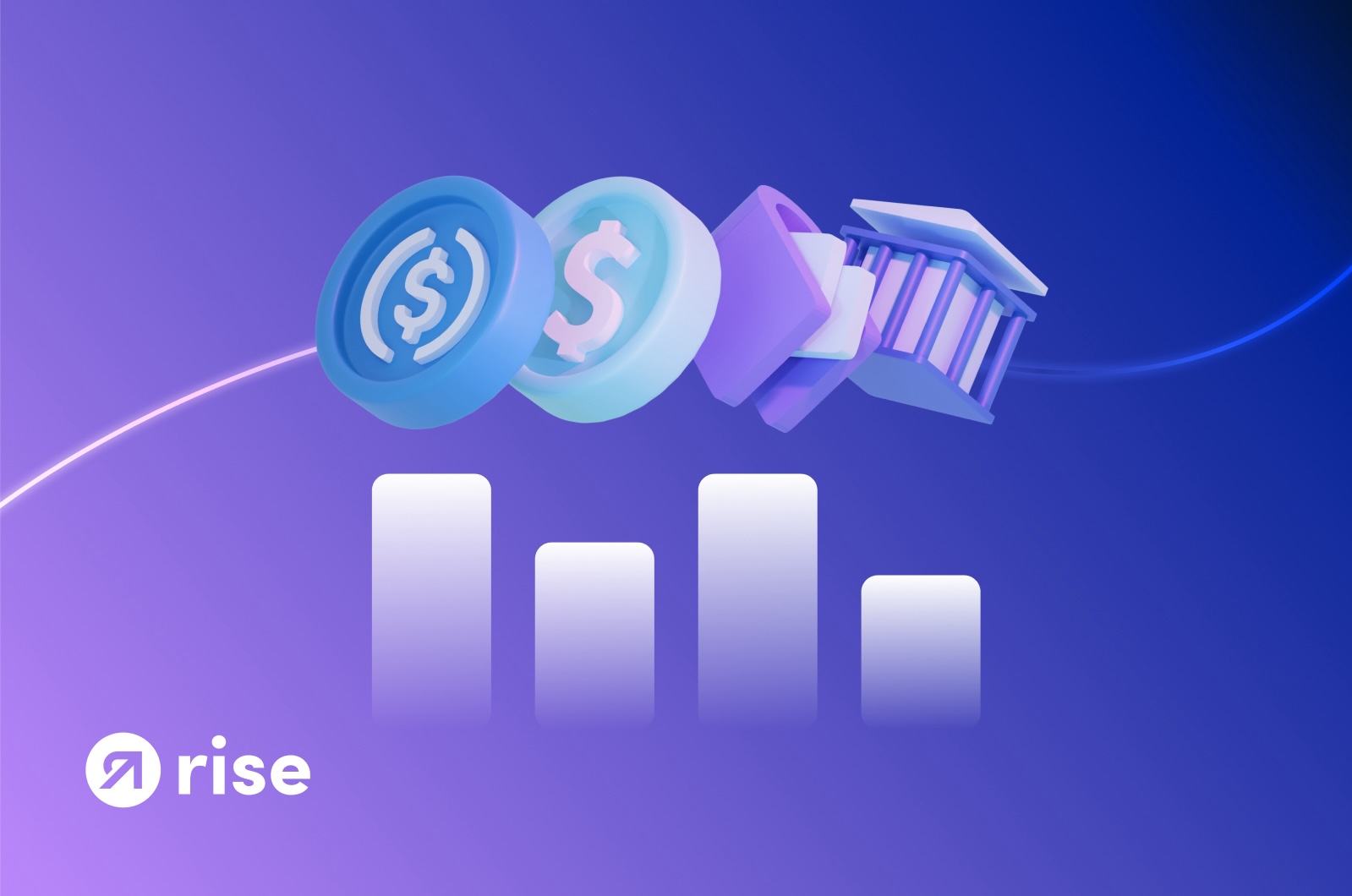 Modern U.S. bank integrating cryptocurrency with digital blockchain interfaces, showcasing innovation in crypto banking for 2025.