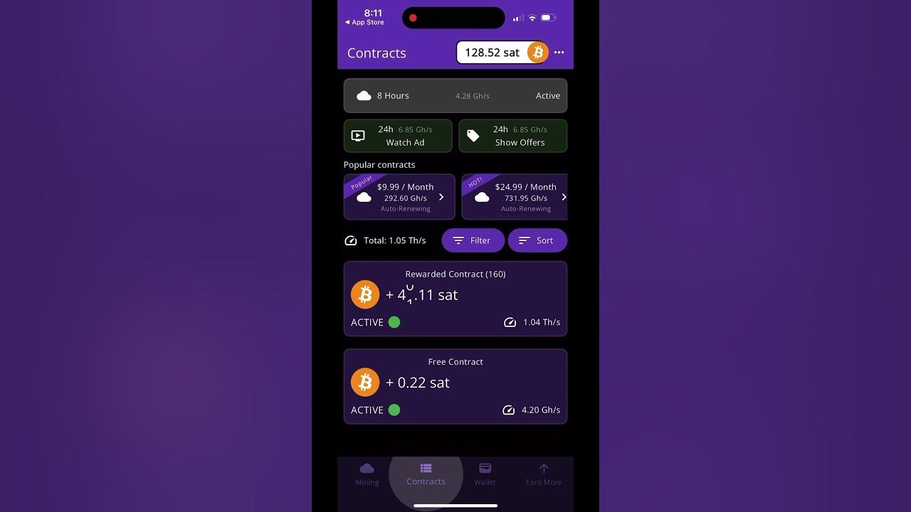 Modern user-friendly cloud mining app interface displayed on a smartphone, showcasing intuitive navigation and crypto earnings dashboard for passive income in 2025