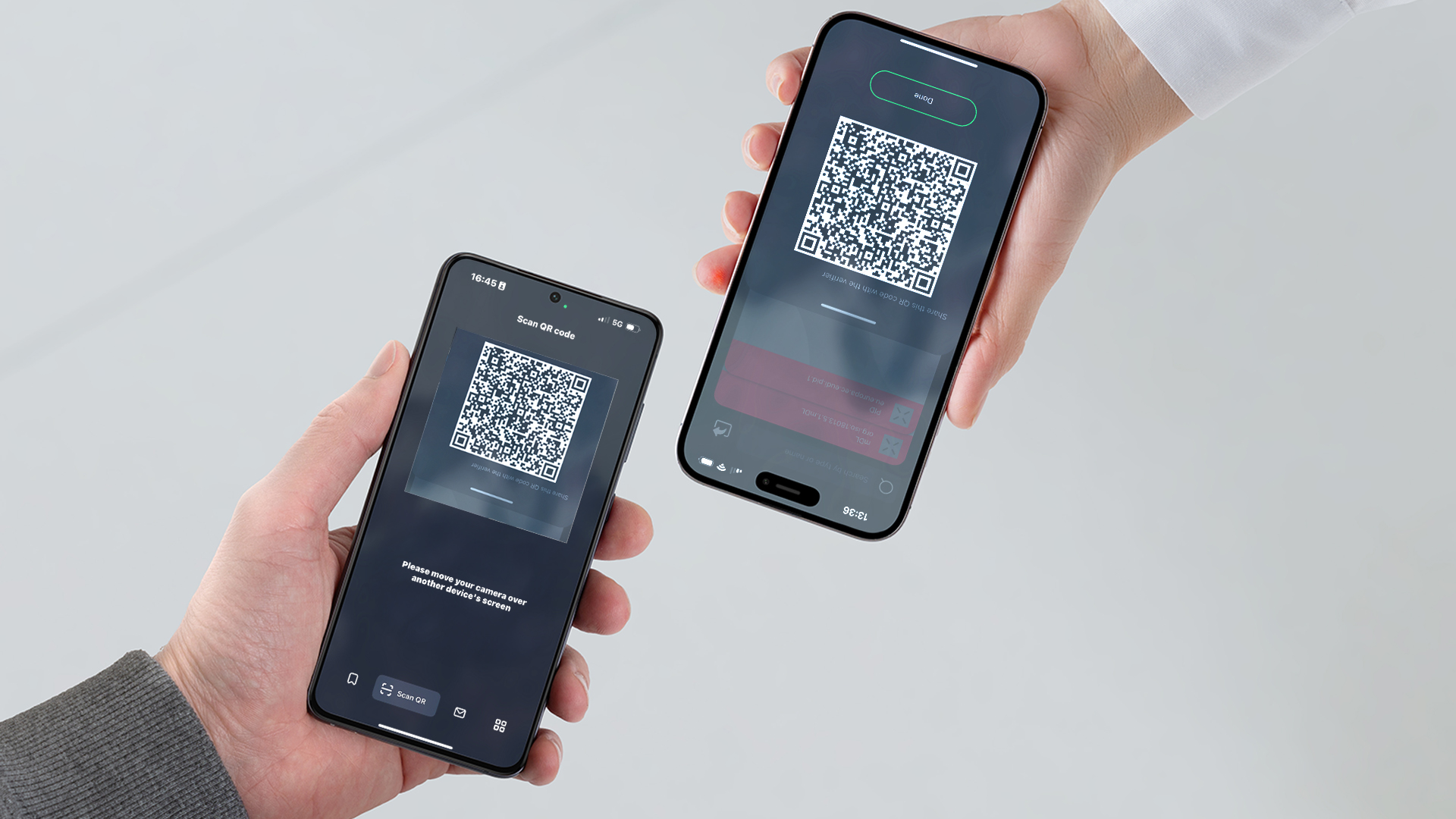 Person using a self-sovereign identity (SSI) wallet on their smartphone to manage digital credentials securely and confidently