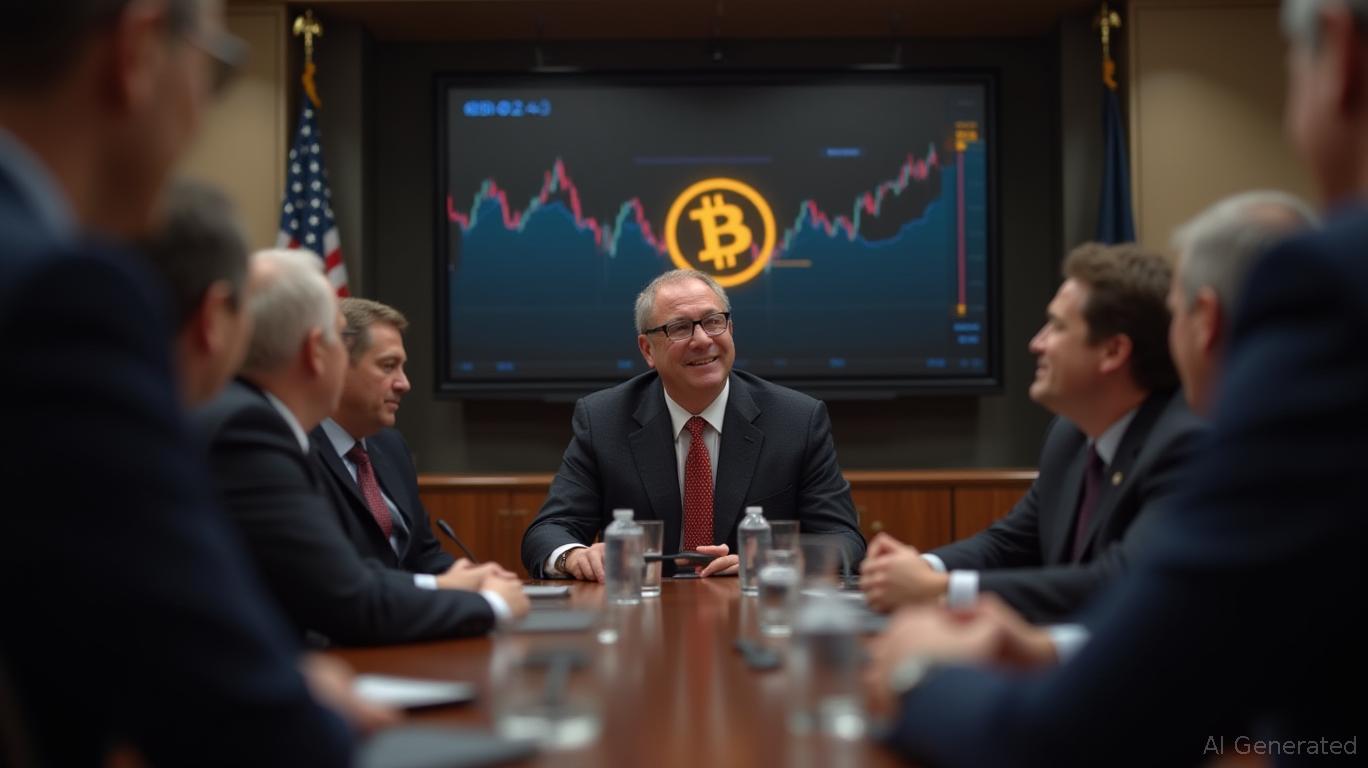 Diverse group of retirees discussing digital assets at a financial planning seminar focused on 401(k) investments and cryptocurrency options in 2025
