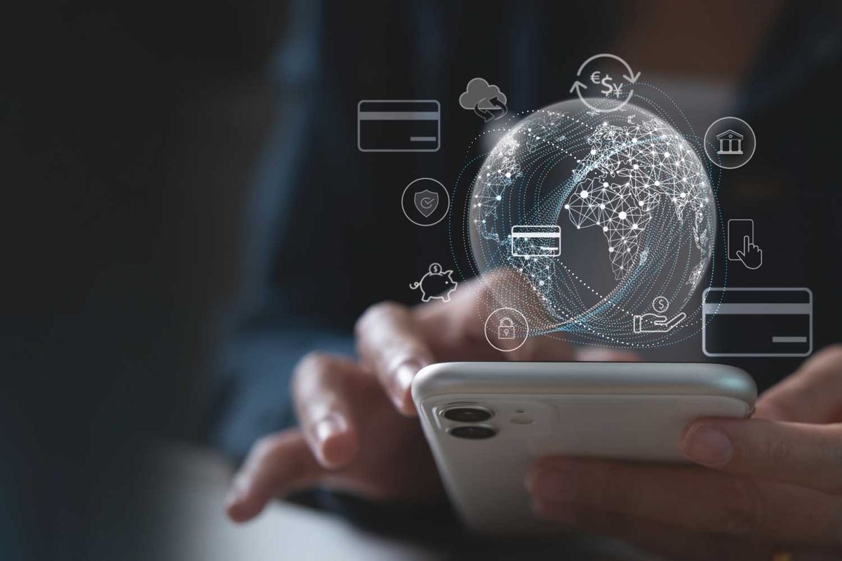 Bank of America headquarters building with digital cryptocurrency icons overlay, representing US banks adopting crypto payments in 2025.