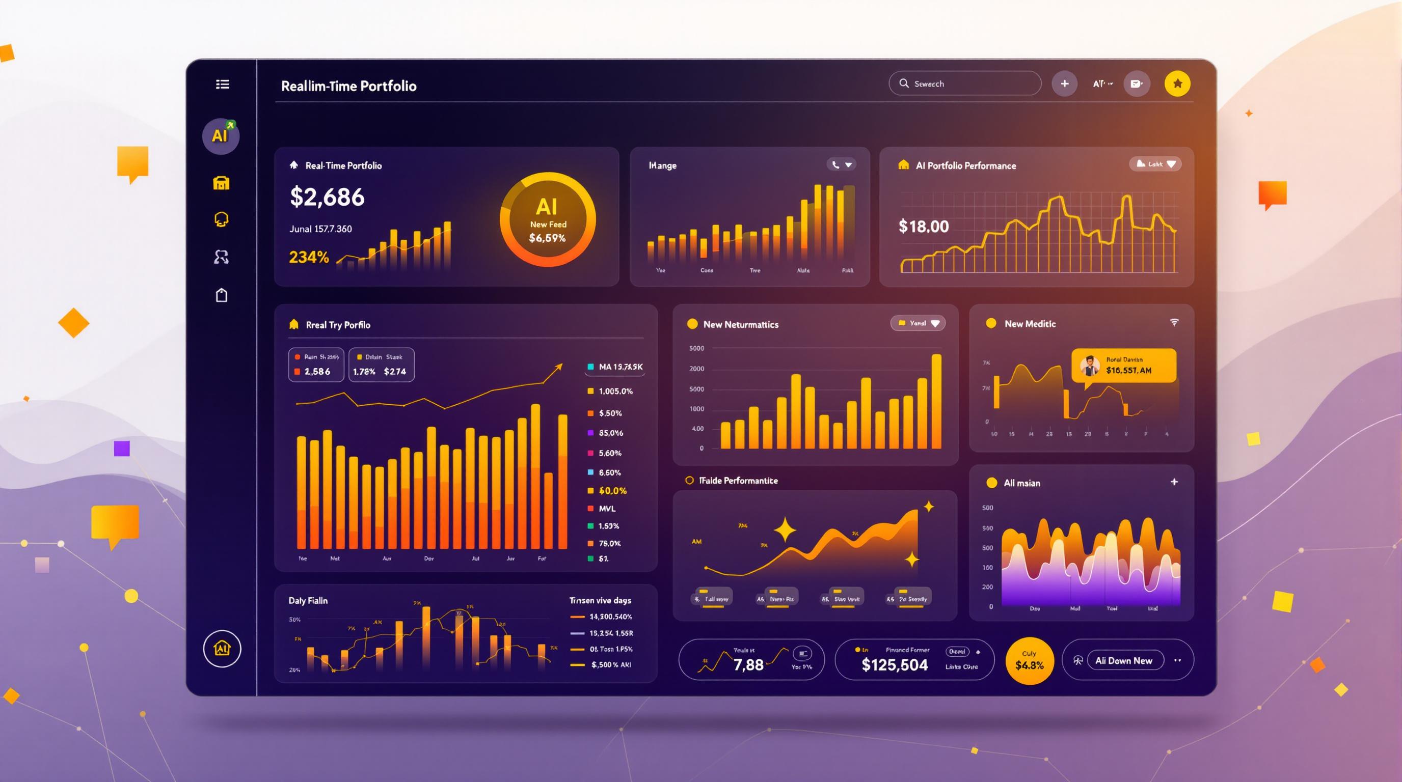 Diverse professionals reviewing 401(k) portfolios with digital asset charts on screens in a modern office