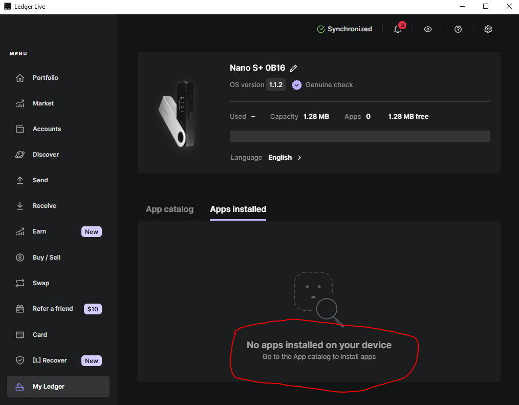 Ledger Live Sell tab screenshot displaying multiple supported cryptocurrencies including Bitcoin, Ethereum, and USDC