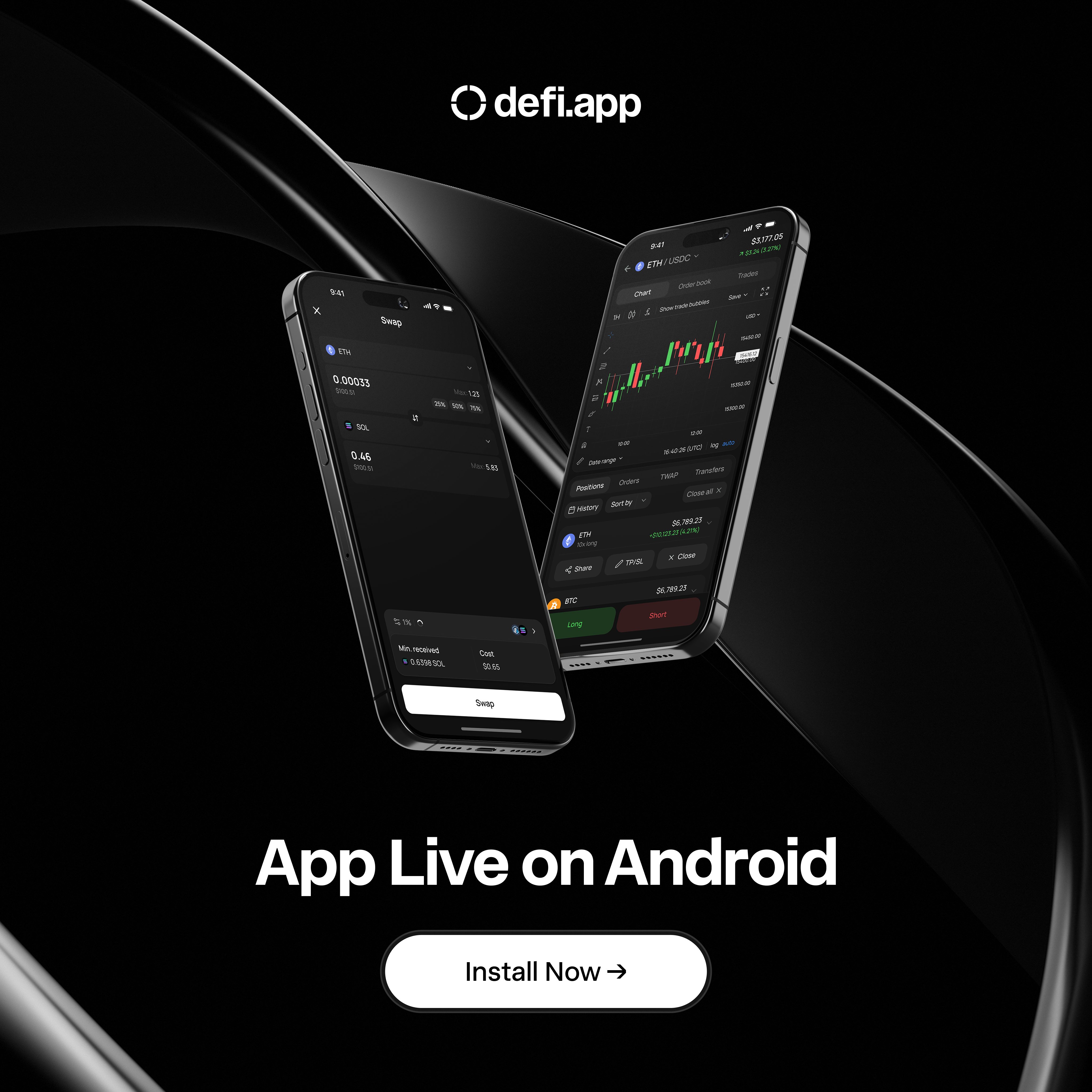 Sleek crypto rewards card beside a smartphone showing a DeFi governance voting dashboard interface