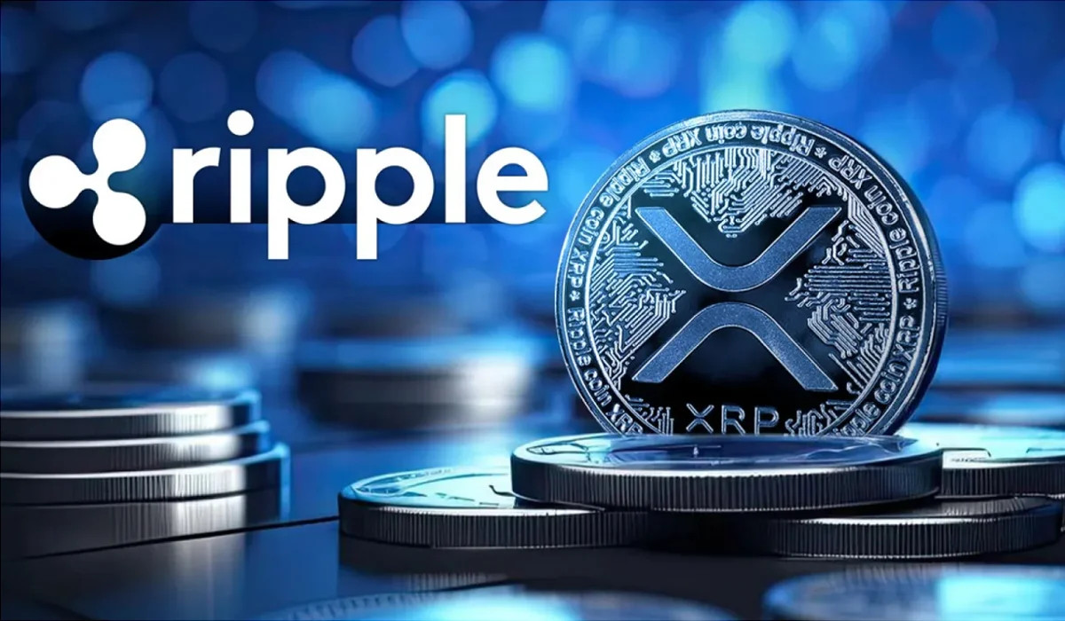 Conceptual image of XRP digital coin with dynamic upward movement, symbolizing recent price surge and institutional interest after Ripple's SEC settlement in 2025.