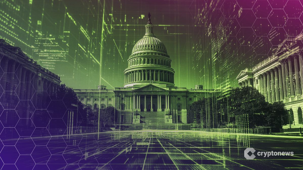 The SEC building with digital cryptocurrency icons overlayed, symbolizing new US crypto regulations in 2025