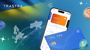 Traveler at a café using smartphone to buy cryptocurrency with bank transfer, debit card, and mobile wallet payment methods