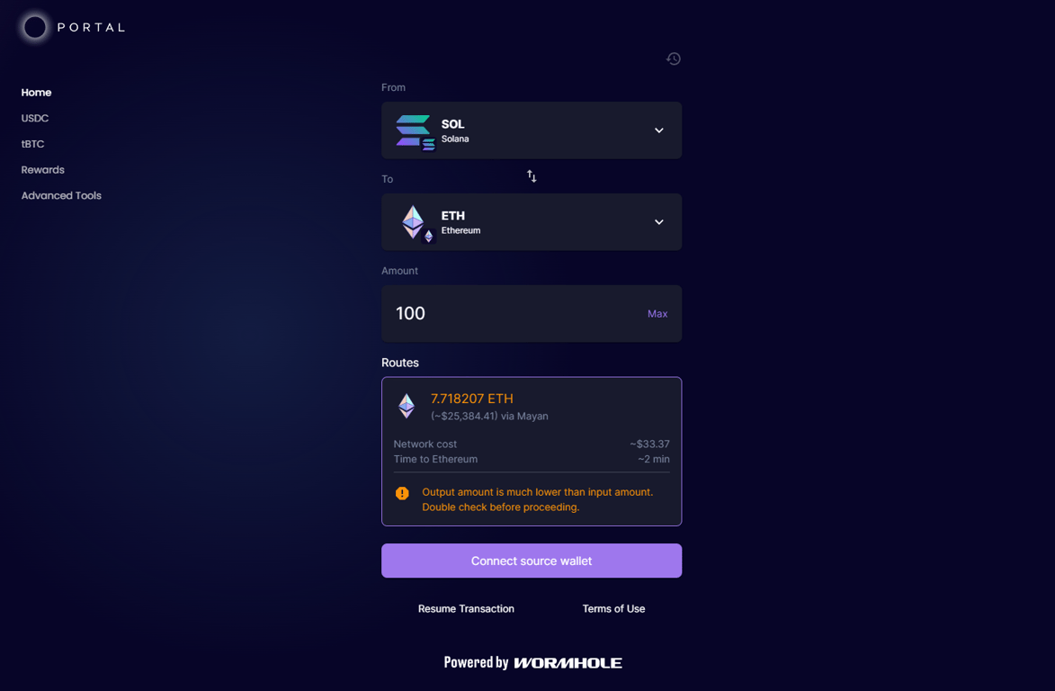 Unified crypto wallet interface displaying seamless cross-chain swaps between multiple blockchains such as Ethereum, Solana, and BNB Chain.