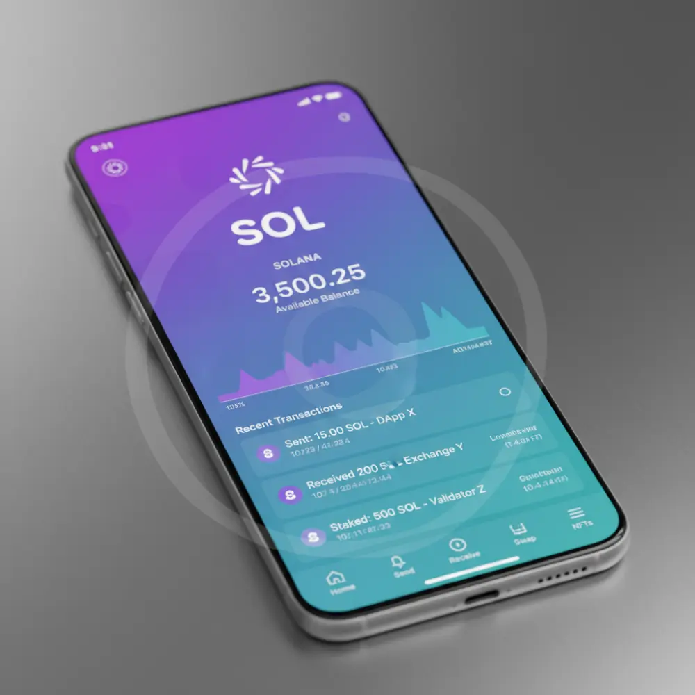 Unified cross-chain wallet interface displaying asset balances across Solana and EVM networks