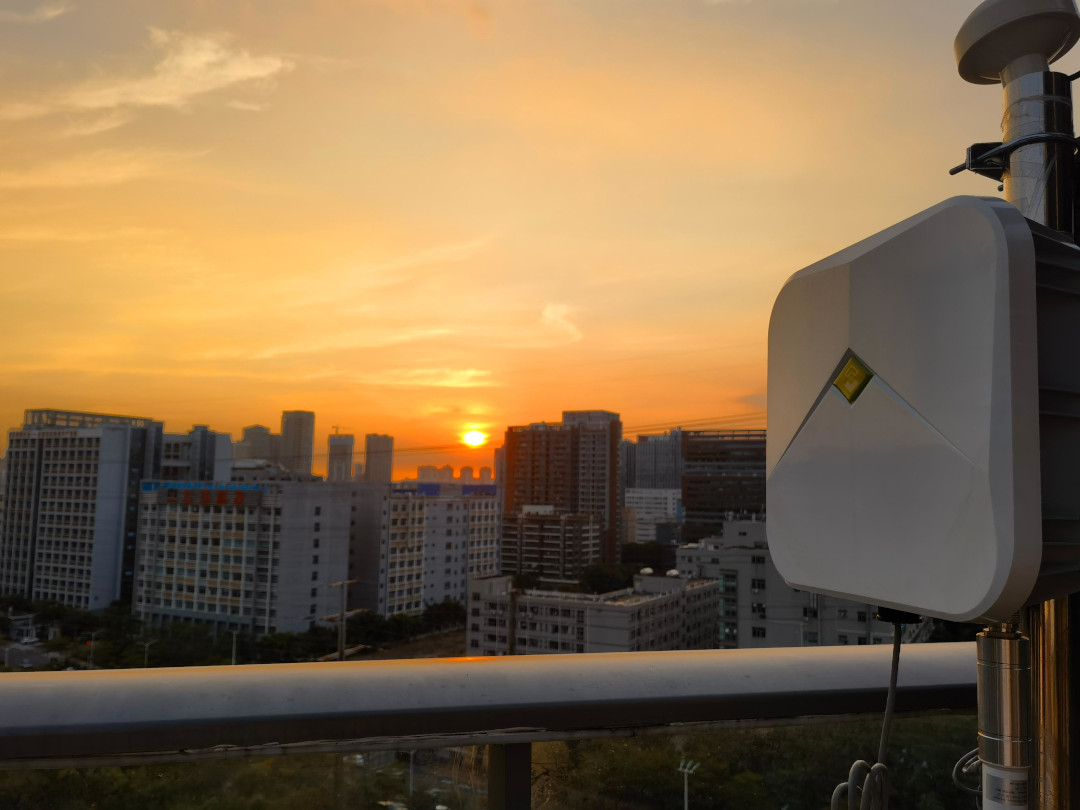 Vibrant cityscape showcasing Helium Hotspots and IoT sensors visualizing decentralized wireless coverage in 2025