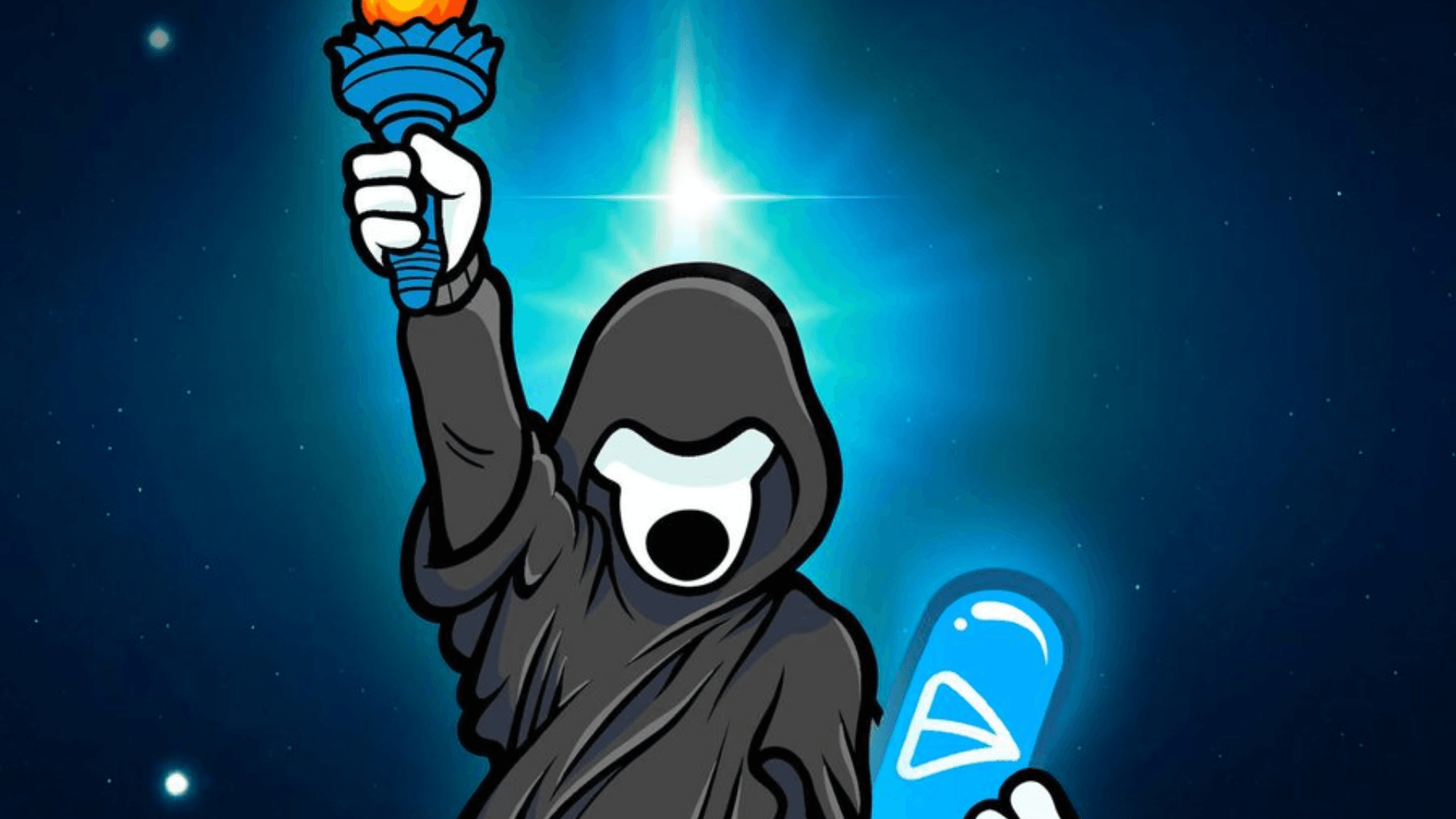 Vibrant collage of Telegram NFT gifts and animated stickers in chat with TON blockchain branding