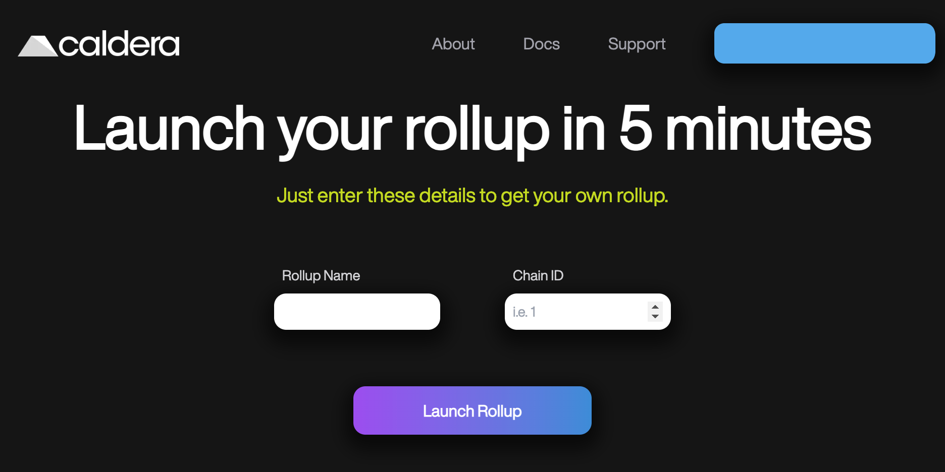 Vibrant dashboard interface for one-click blockchain appchain deployment using Rollup-as-a-Service platforms