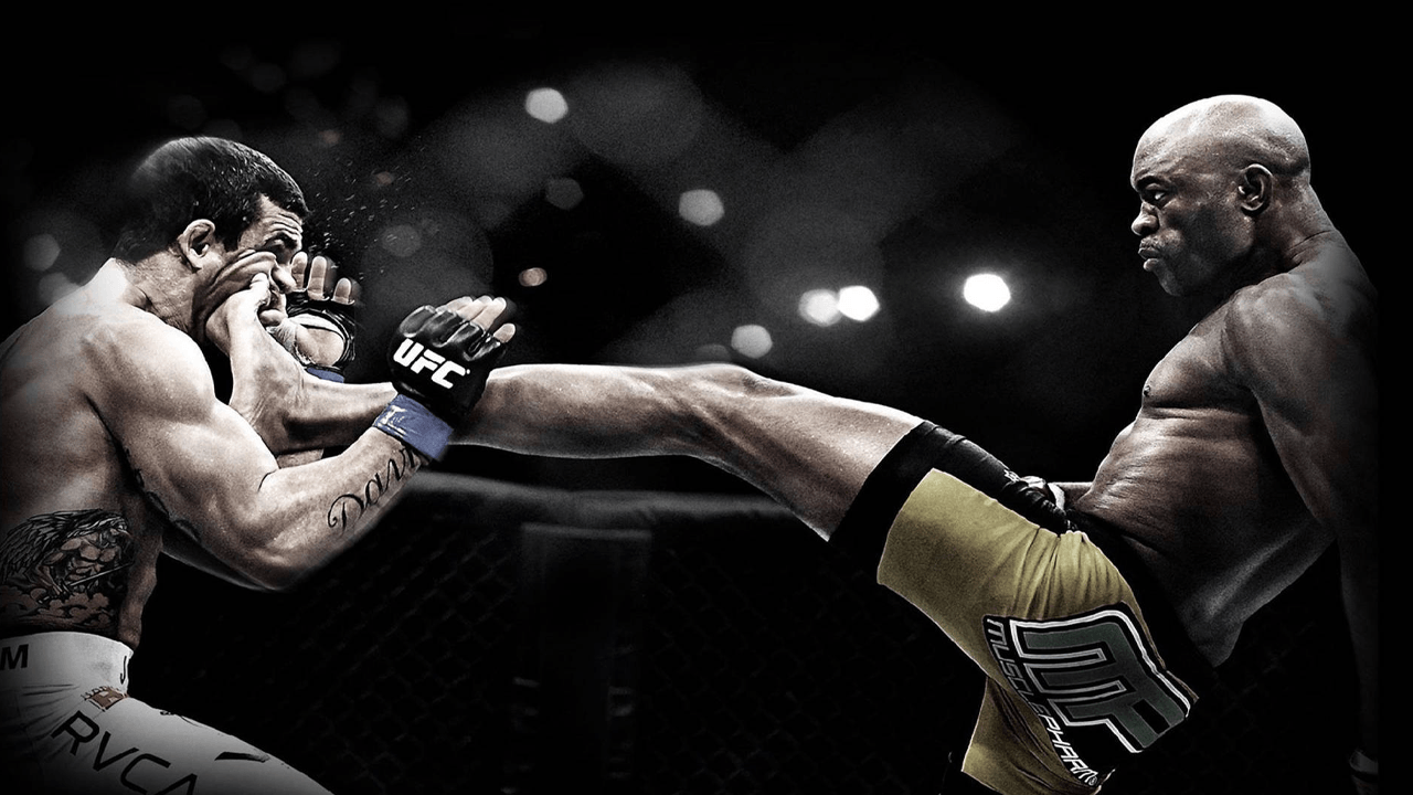 Digital illustration of MMA athletes and fans engaging with blockchain apps and digital collectibles in a vibrant Web3 combat sports ecosystem