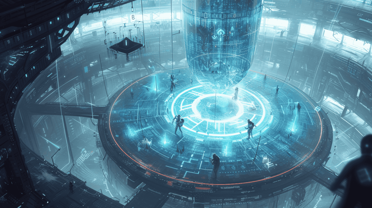 Content creator surrounded by Base chain tokens, NFTs, and digital art collectibles, illustrating top strategies to earn rewards on Base blockchain.