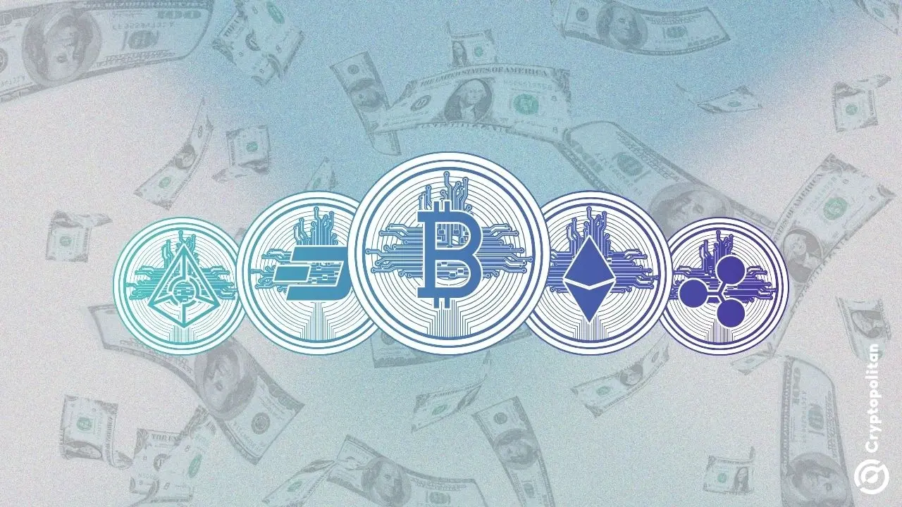 Vibrant illustration of music notes intertwined with blockchain tokens, representing the fusion of music royalties and decentralized finance in Web3.