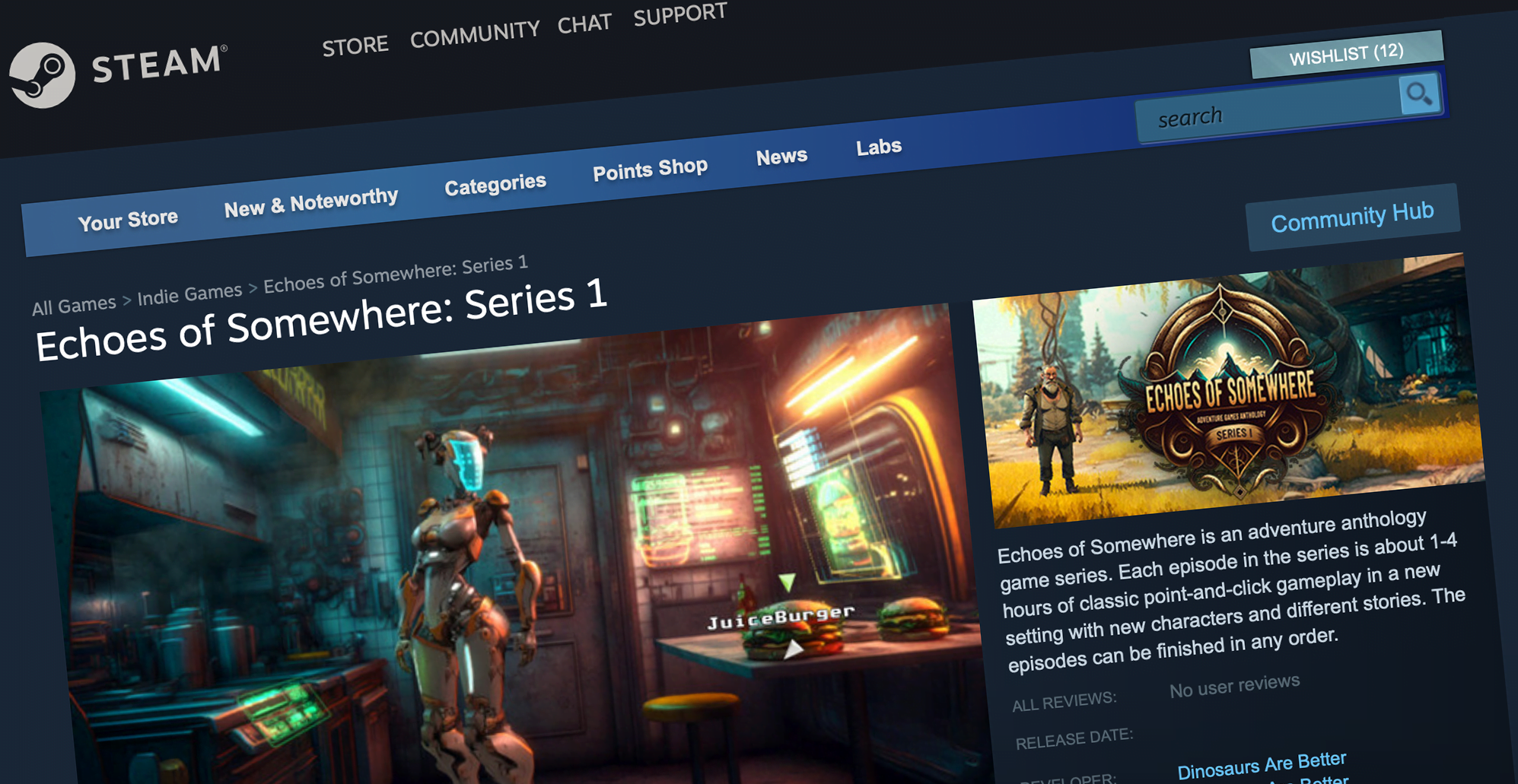 Screenshot of an indie game's Steam store page in 2025 with the 'Add to your wishlist' button highlighted, showcasing how to wishlist indie games for better visibility.