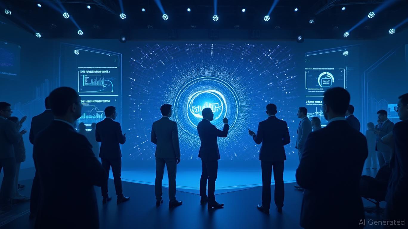 Vibrant collage of S&P Digital Markets 50 Index featuring major cryptocurrencies like Bitcoin, Ethereum, Solana, and leading crypto-linked stocks such as Coinbase, MicroStrategy, and Nvidia, visually blending digital coins and stock tickers to represent the intersection of crypto and traditional finance.