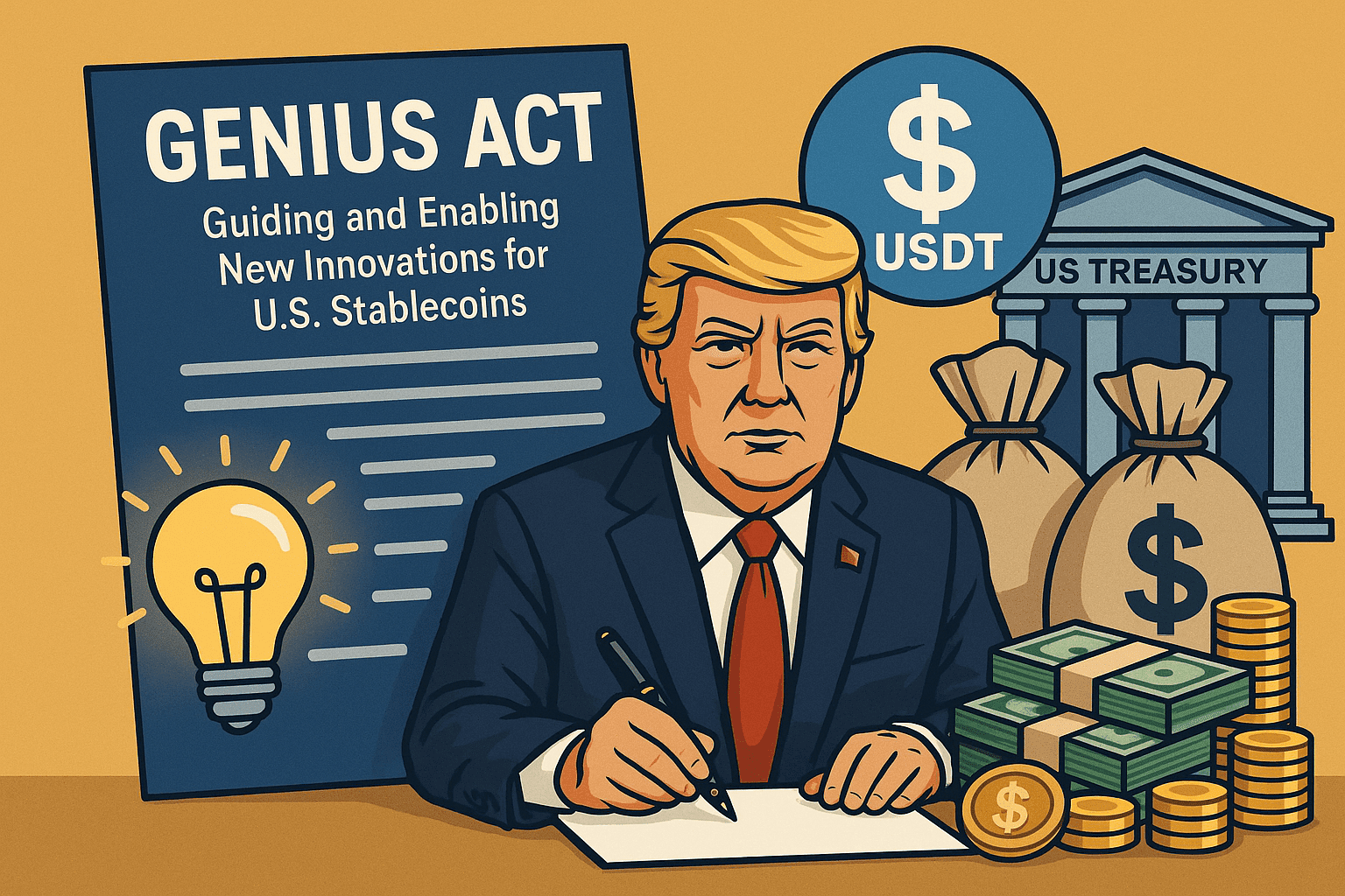 Comparison of GENIUS Act and MiCA stablecoin regulations in 2025, highlighting US and EU frameworks for institutional adoption