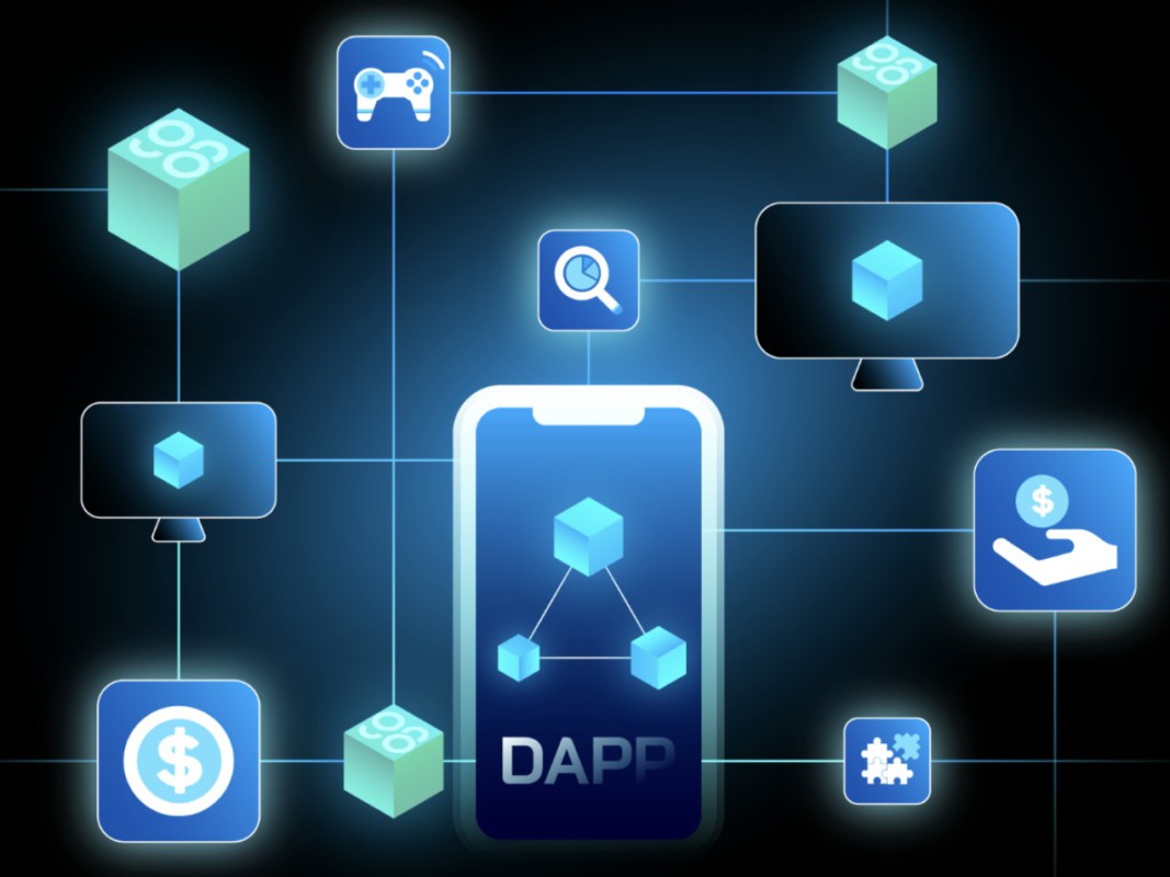 Diagram illustrating onchain reputation scores linking crypto wallets, DApps, and lenders in a decentralized finance network